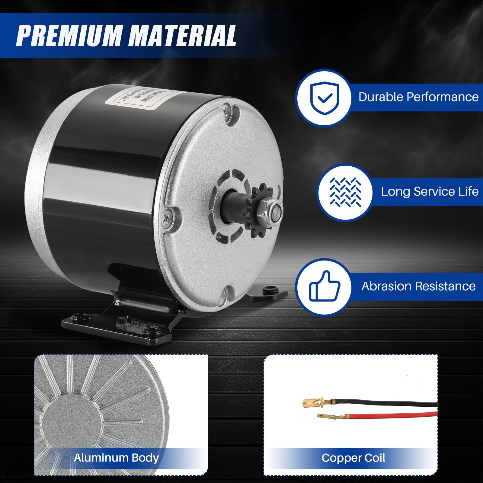 MYFULLY 24V 350W Brushed DC Motor Generator - High Speed 3000RPM Permanent Magnet Motor for Electric Scooters, E-Bikes, Wind Turbines & DIY Power Projects | Perfect for Commuting, Off-Road Adventures & Renewable Energy Systems