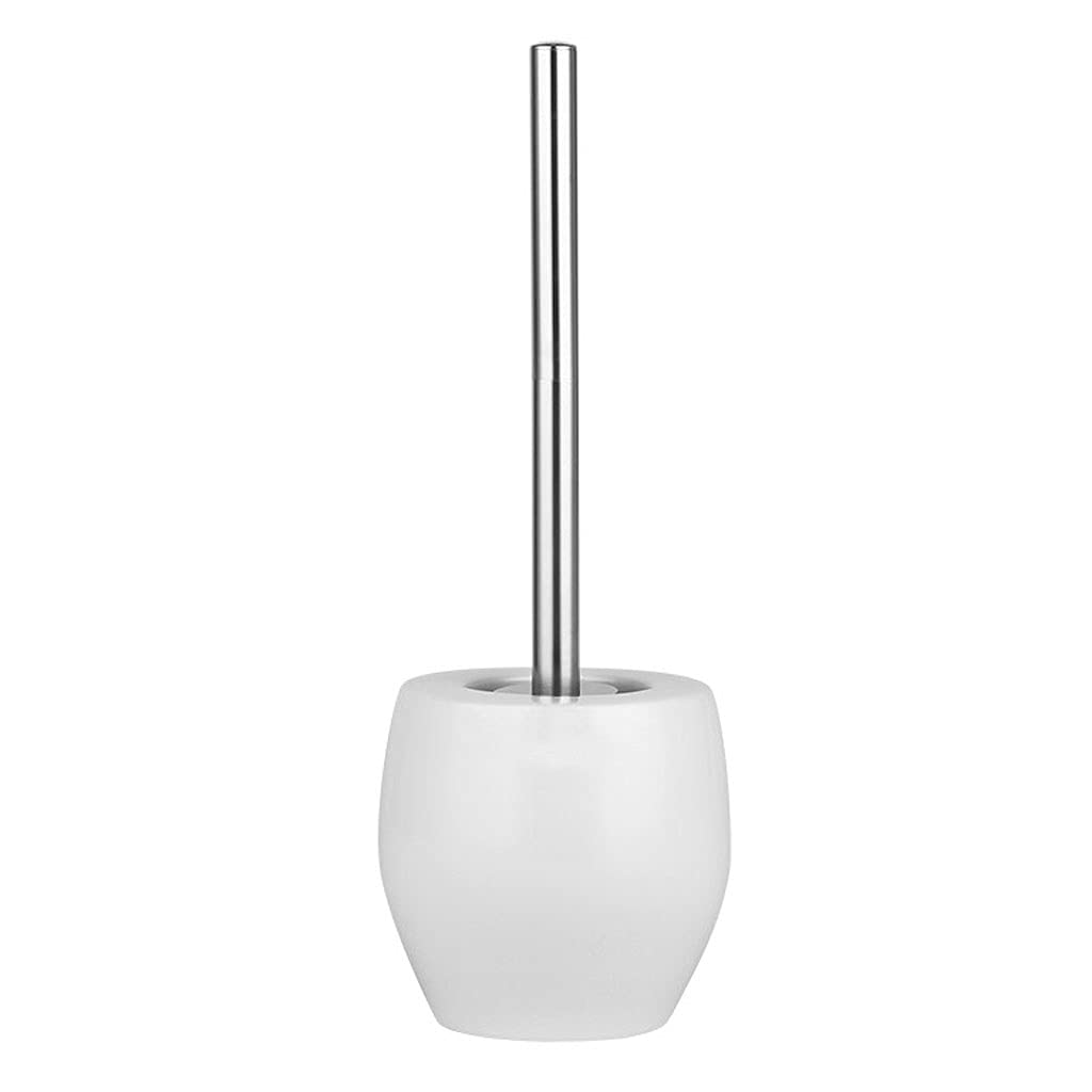 Modern Ceramic Toilet Brush Set with Stand - Minimalist Bathroom Cleaning Tool for Toilet Bowl - Elegant White (Color B) - Perfect for Small Bathrooms, Apartments & Guest Toilets