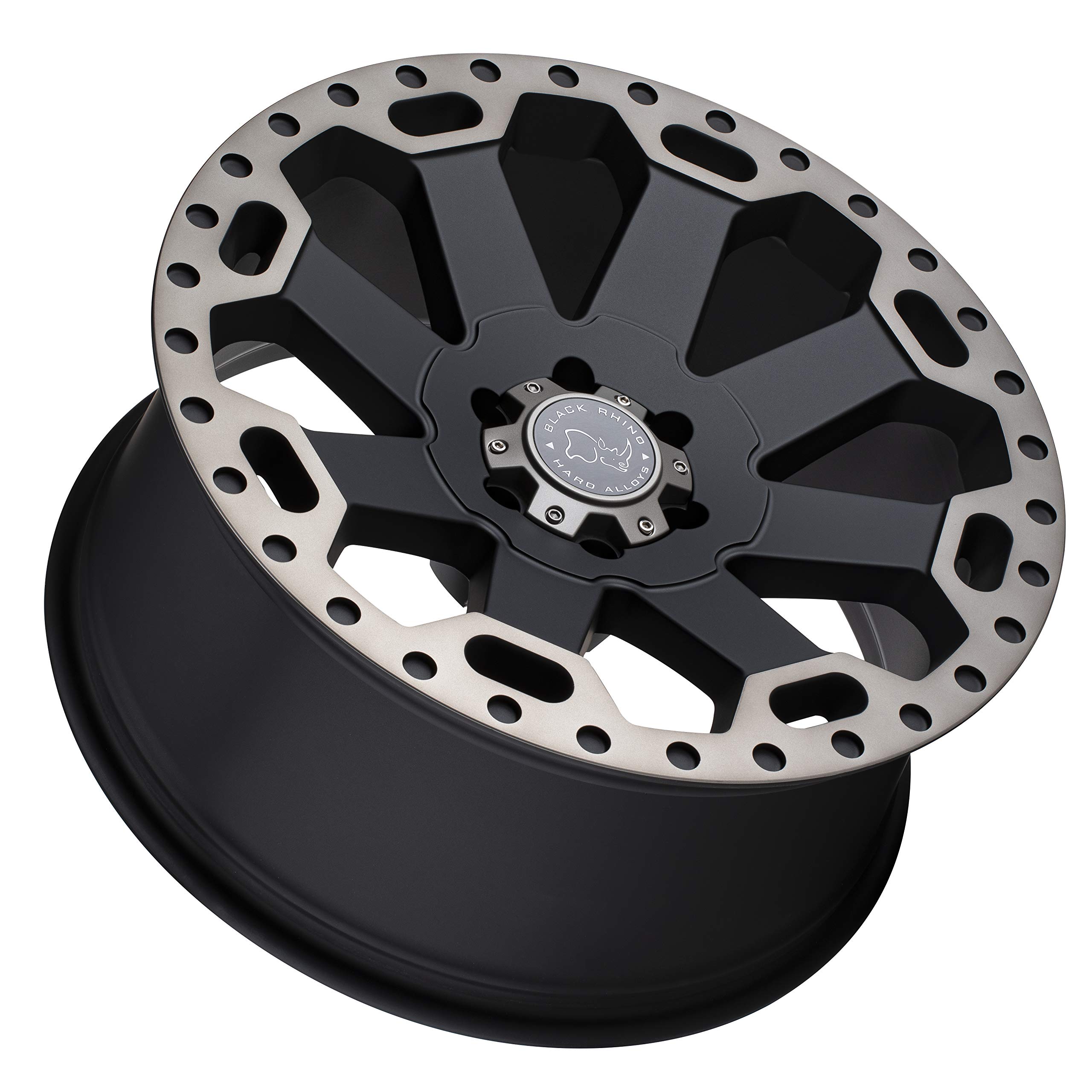 BLACK RHINO WARLORD 17x8.0 5x127 ET30 CB71.6 Matte Black Wheels with Machine Dark Tint Lip - Perfect for Off-Road Trucks, SUVs and Jeeps
