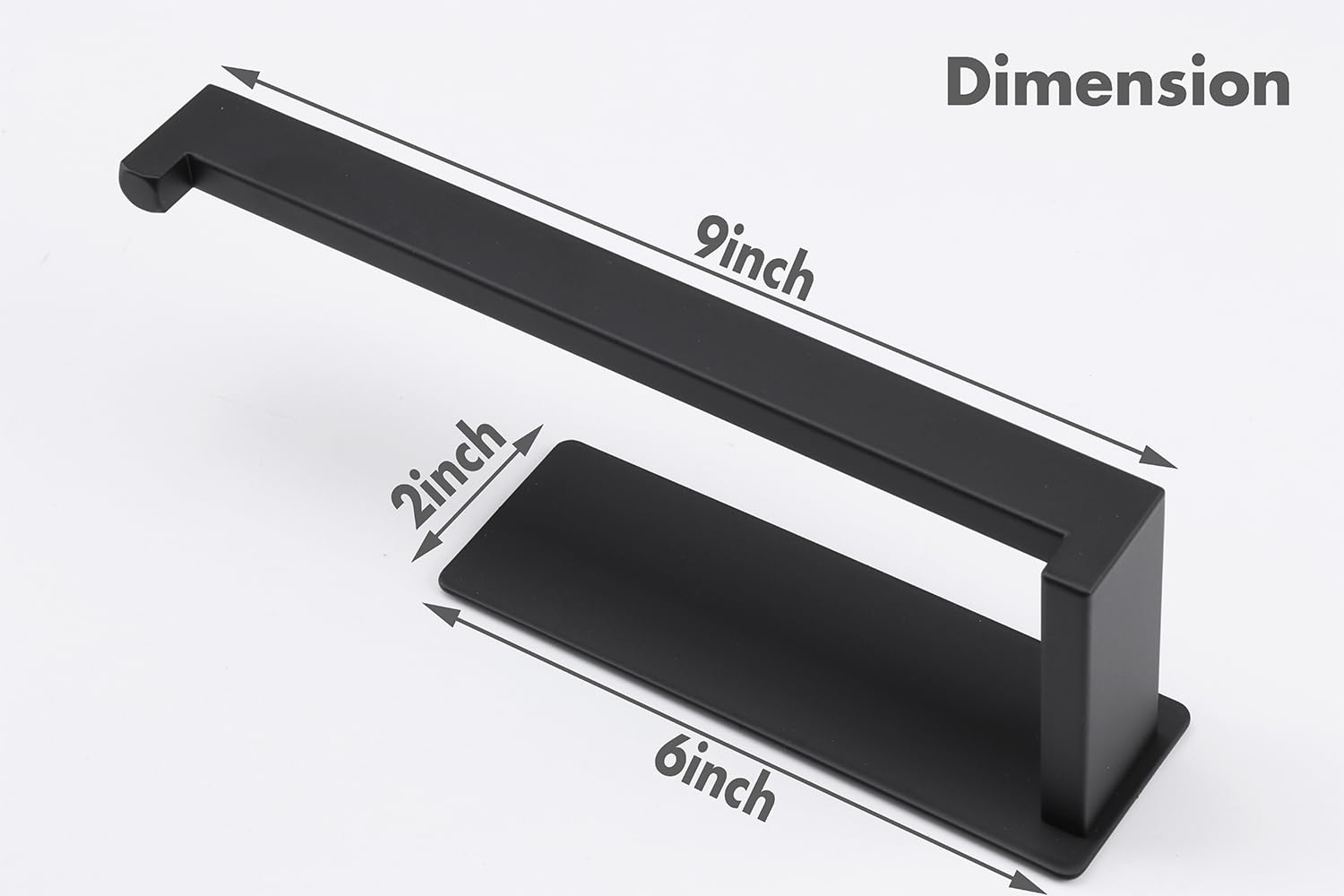 Stainless Steel Hand Towel Holder - No Drill Self Adhesive Towel Ring - Matte Black 2 Pack (9 Inch) - Perfect for Bathroom, Kitchen, RV & Dorm Room Organization