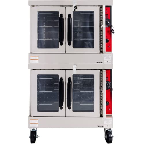 Vulcan VC44GD Commercial Double Deck Gas Convection Oven - Silver | Perfect for Restaurants, Bakeries & Catering Businesses