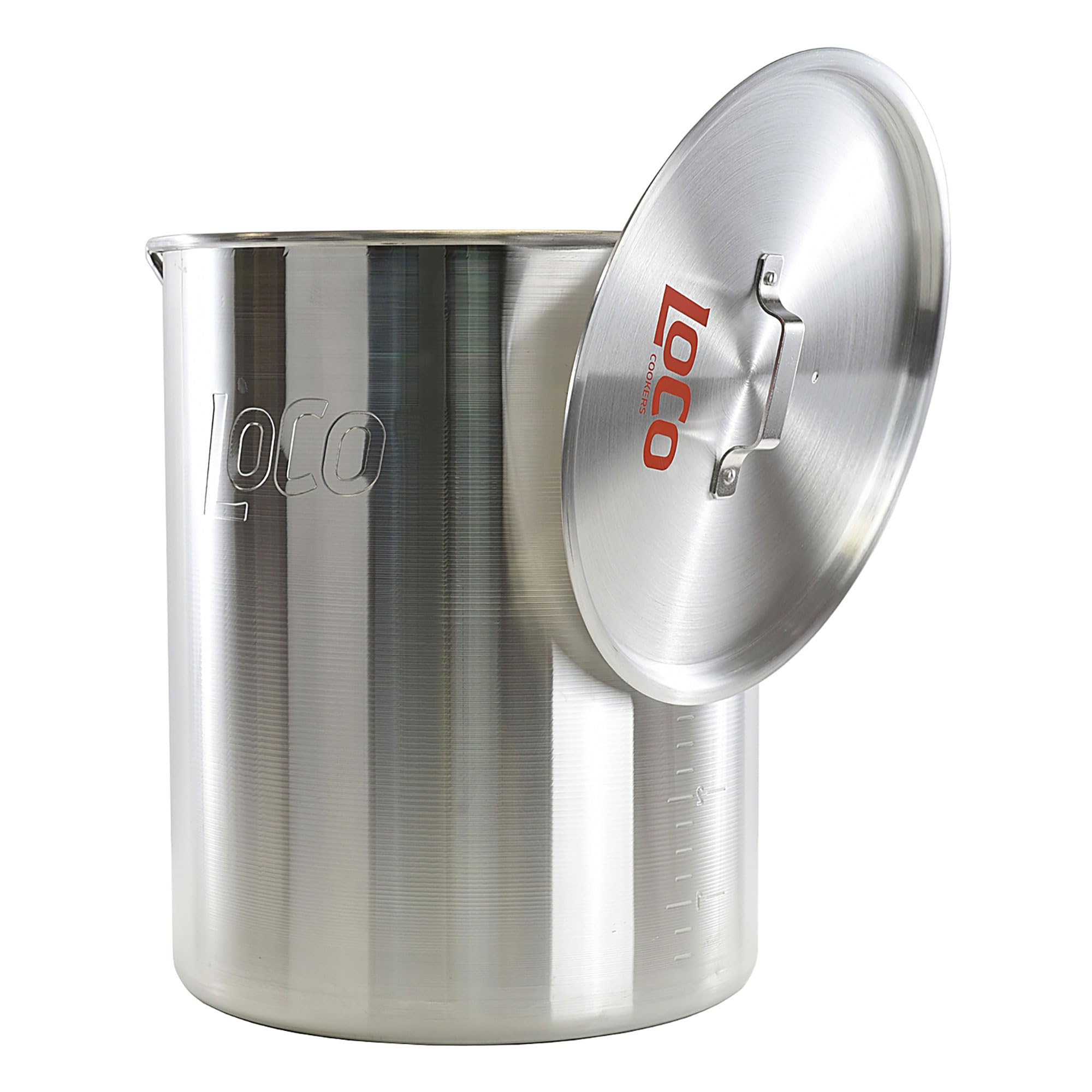 LoCo Cookers 30 Qt Deep Fryer Basket Pot Kit - Aluminum Circular Cooking Pot for Frying, Silver - Perfect for Home Kitchens, Restaurants & Outdoor Cooking