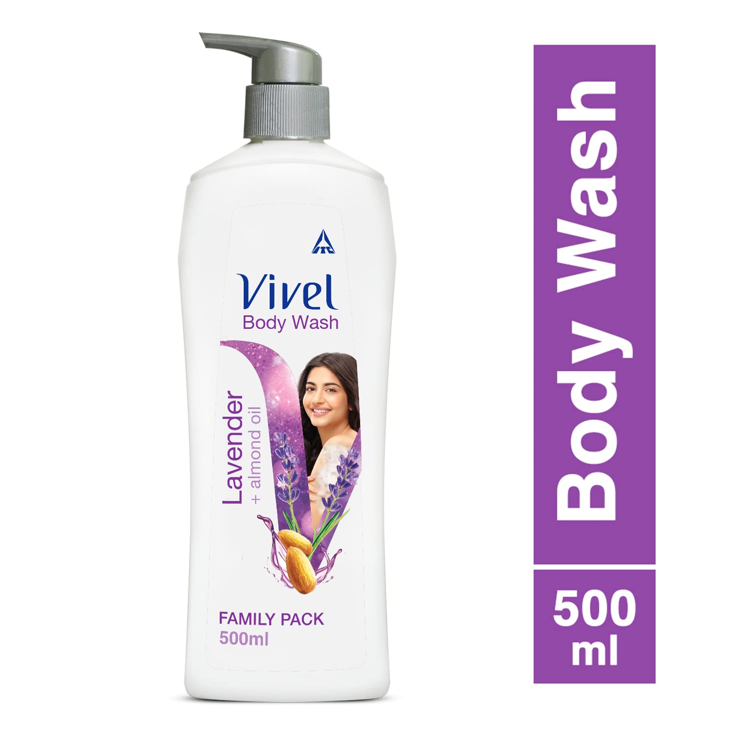 Vivel Aloe Vera & Vitamin E Bath Soap for Soft Glowing Skin - Refreshing Fragrance - 150g Combo Pack (4 Bars) + Lavender Almond Oil Body Wash 500ml - Moisturizing Shower Routine for Dry & Sensitive Skin - Perfect for Daily Use & Spa-Like Experience at Home
