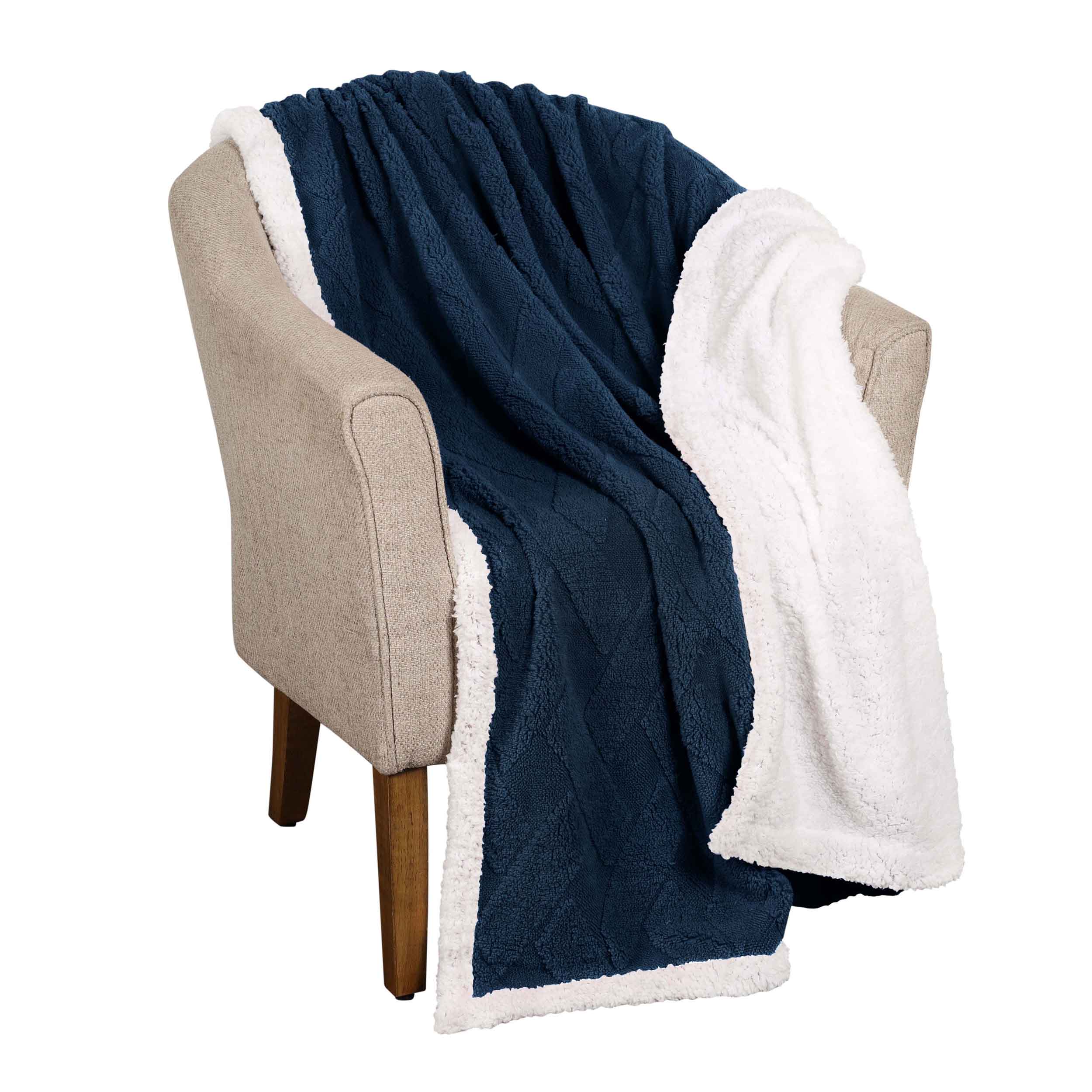 Nuuk Reversible Jacquard Lattice Plush Sherpa Fleece Blanket - Ultra Soft & Warm Winter Throw for Couch, Bed & Travel - Cozy Home Decor Gift for Christmas & Cold Weather