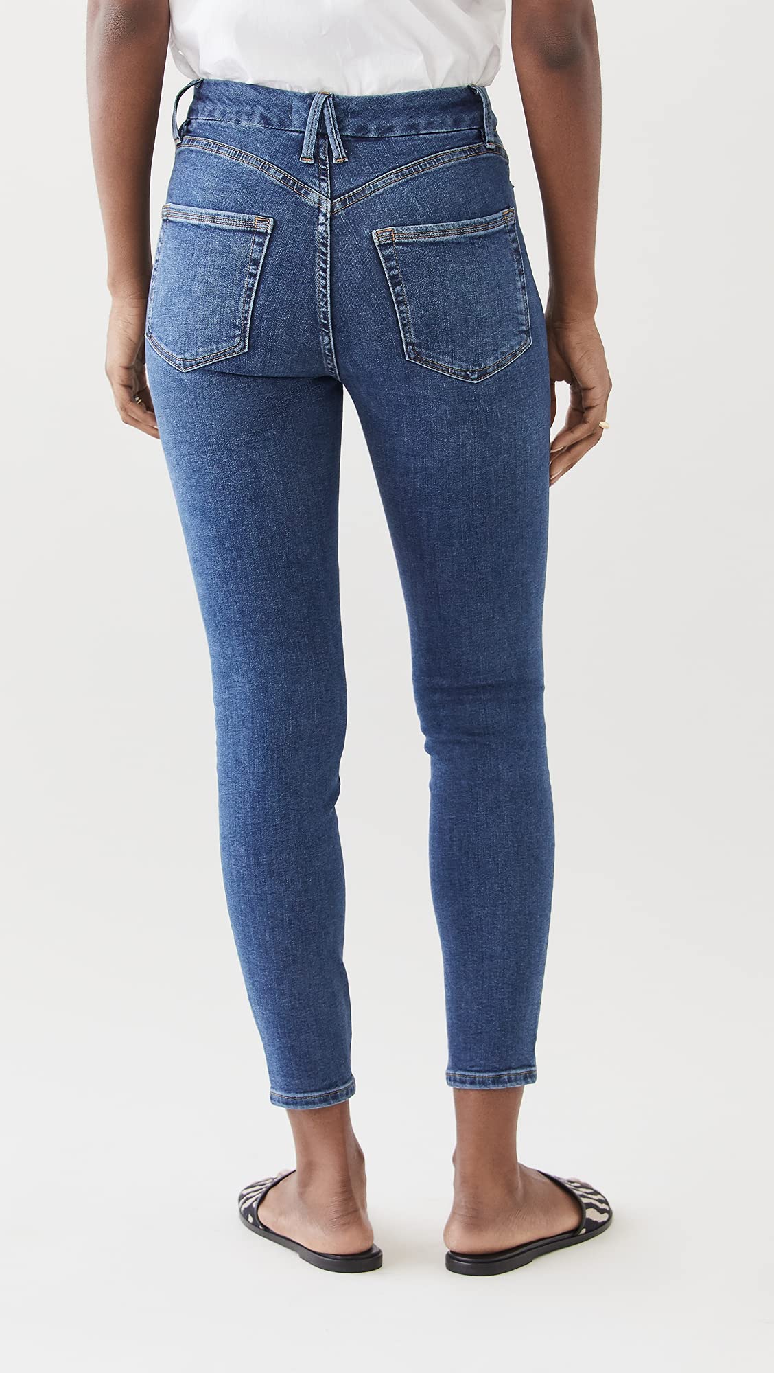 Good American Women's Good Legs Crop Extreme V Jeans - Blue615, Size 8 | High-Waisted Skinny Jeans for Women | Perfect for Casual Wear, Night Out & Office Outfits
