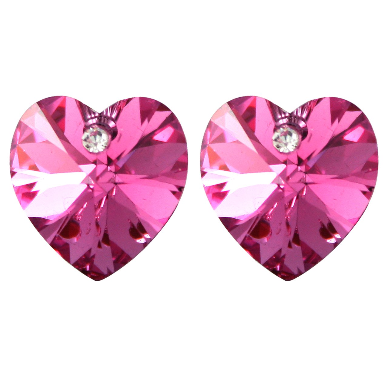 Swarovski Crystal Heart Stud Earrings - Elegant Gift for Her