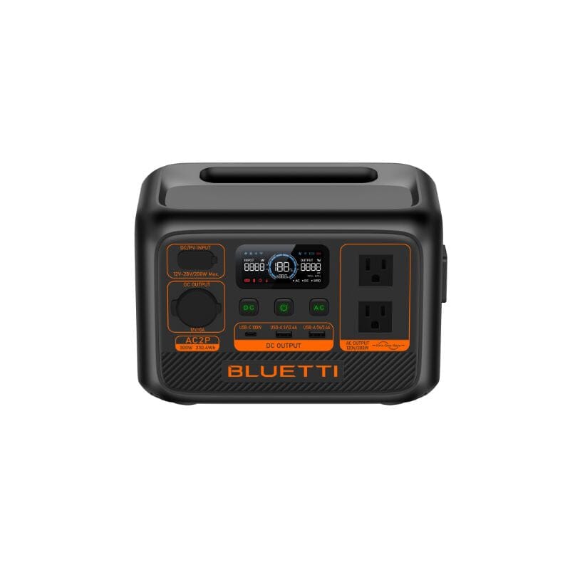 Bluetti AC2P 300W 230.4Wh Portable Power Station with Solar Panel - Complete Solar Generator Kit for Camping, RV Trips & Emergency Power Backup