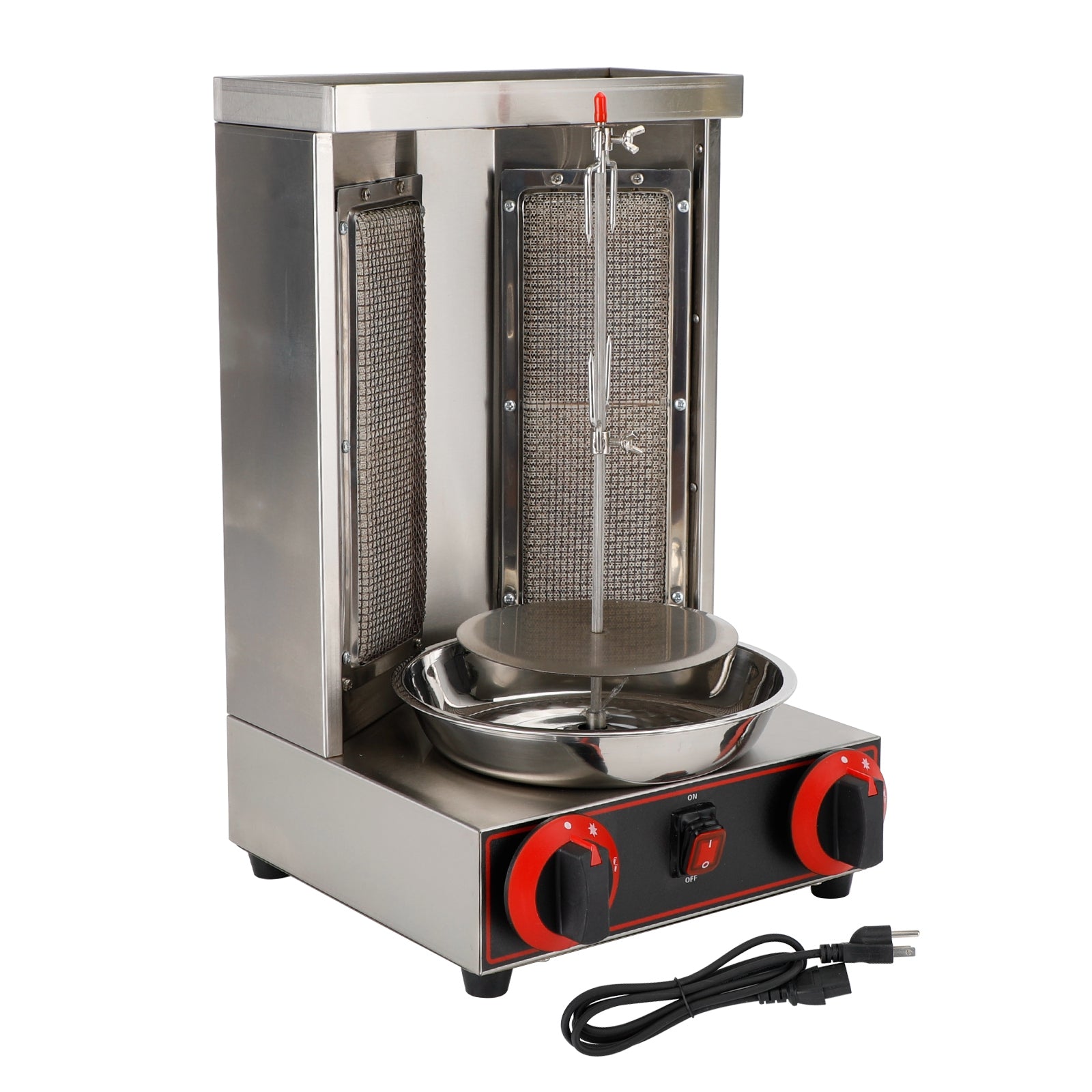 110V Commercial Spinning Doner Kebab Grill Machine - Gas Vertical Broiler Shawarma Rotisserie for Restaurant & Food Truck - Perfect for Gyro, Kebabs & Middle Eastern Cuisine