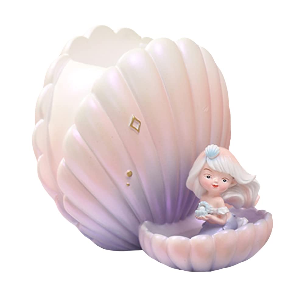 Shell-Shaped Multifunctional Desktop Organizer - Pen Holder, Makeup & Jewelry Tray for Office & Home Decor | Perfect for Desk Organization, Stationery Storage, and Displaying Accessories