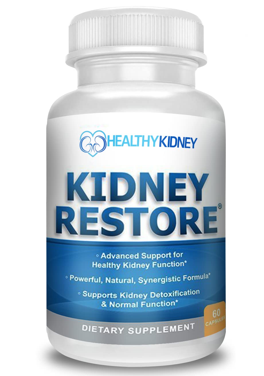 Kidney Restore Supplement - Natural Kidney Cleanse & Support for Normal Kidney Function | Kidney Health Vitamins (60 Capsules) | Detox & Daily Wellness Support