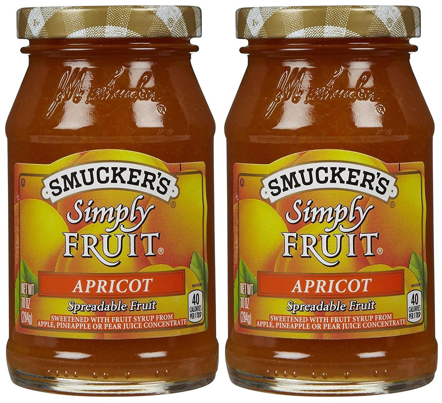 Smucker's Simply Fruit Spread - Apricot - 10 oz (2-Pack) | All Natural Fruit Preserves for Toast, Yogurt & Baking | Gluten-Free & Non-GMO