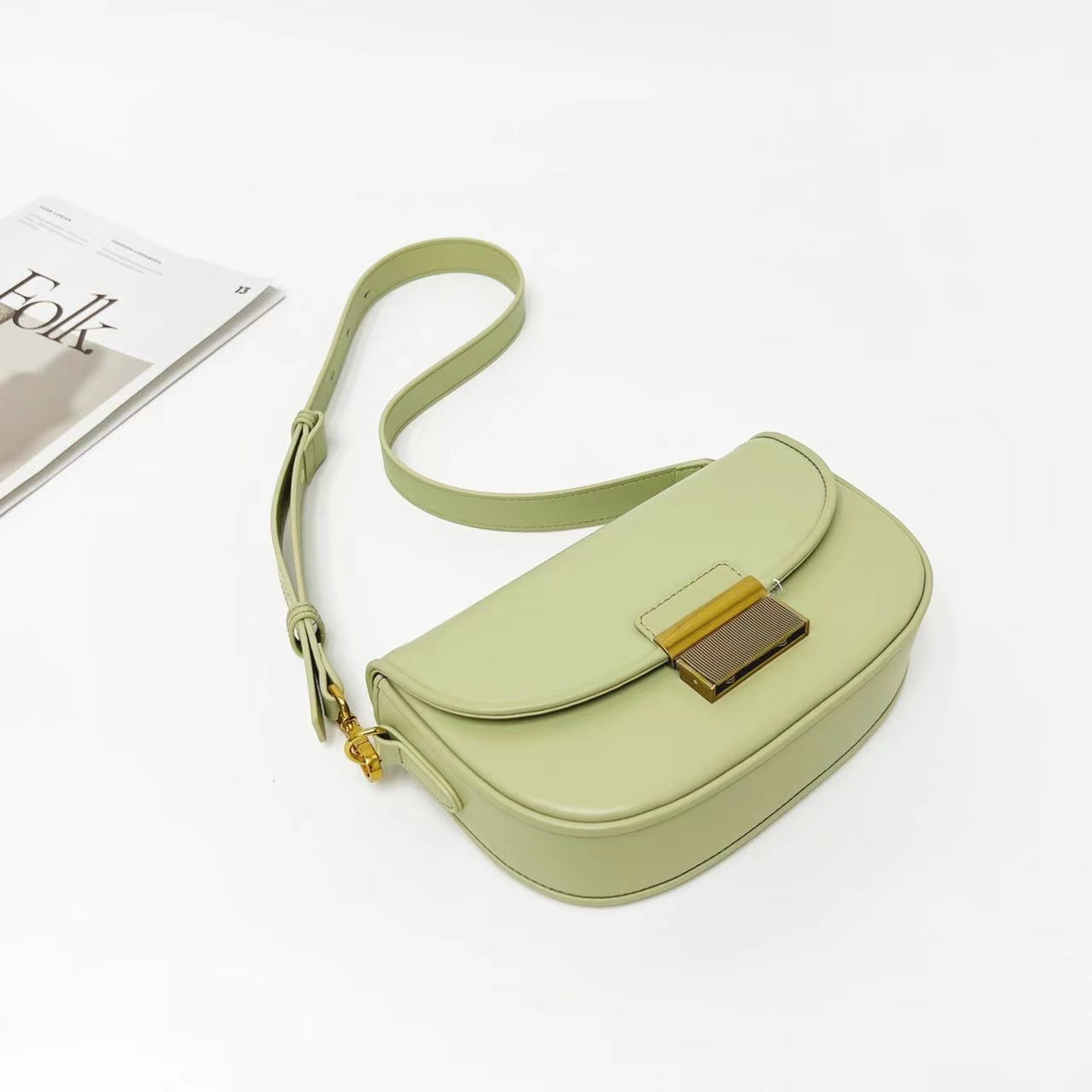 Stylish Women's Leather Saddle Bag Crossbody Purse - Fashionable Shoulder Handbag for Daily Use, Work, Travel & Date Night