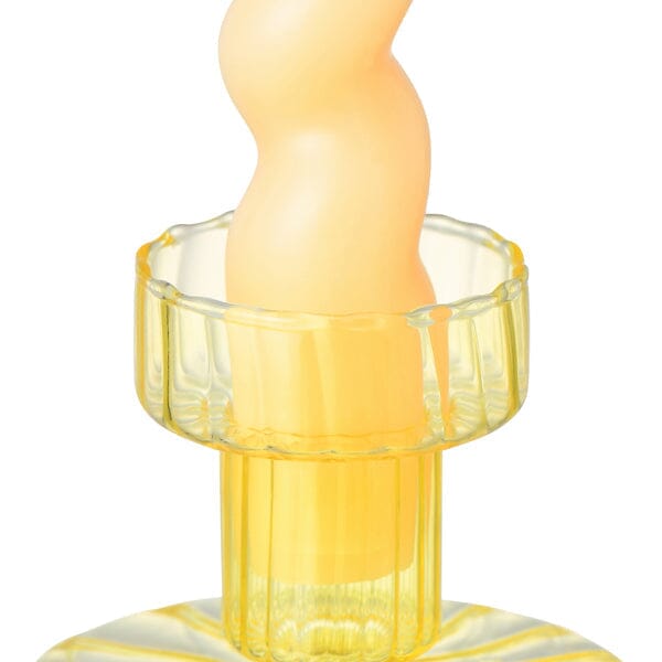Premium Scented Soy Wax Candles with Elegant Glass Holder Set - Yellow for Home Decor, Romantic Dinners & Relaxing Ambiance