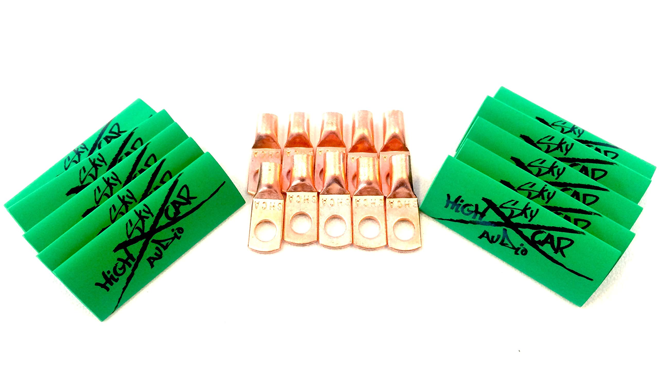 10 Pack 8 Gauge Copper Ring Terminals 1/4