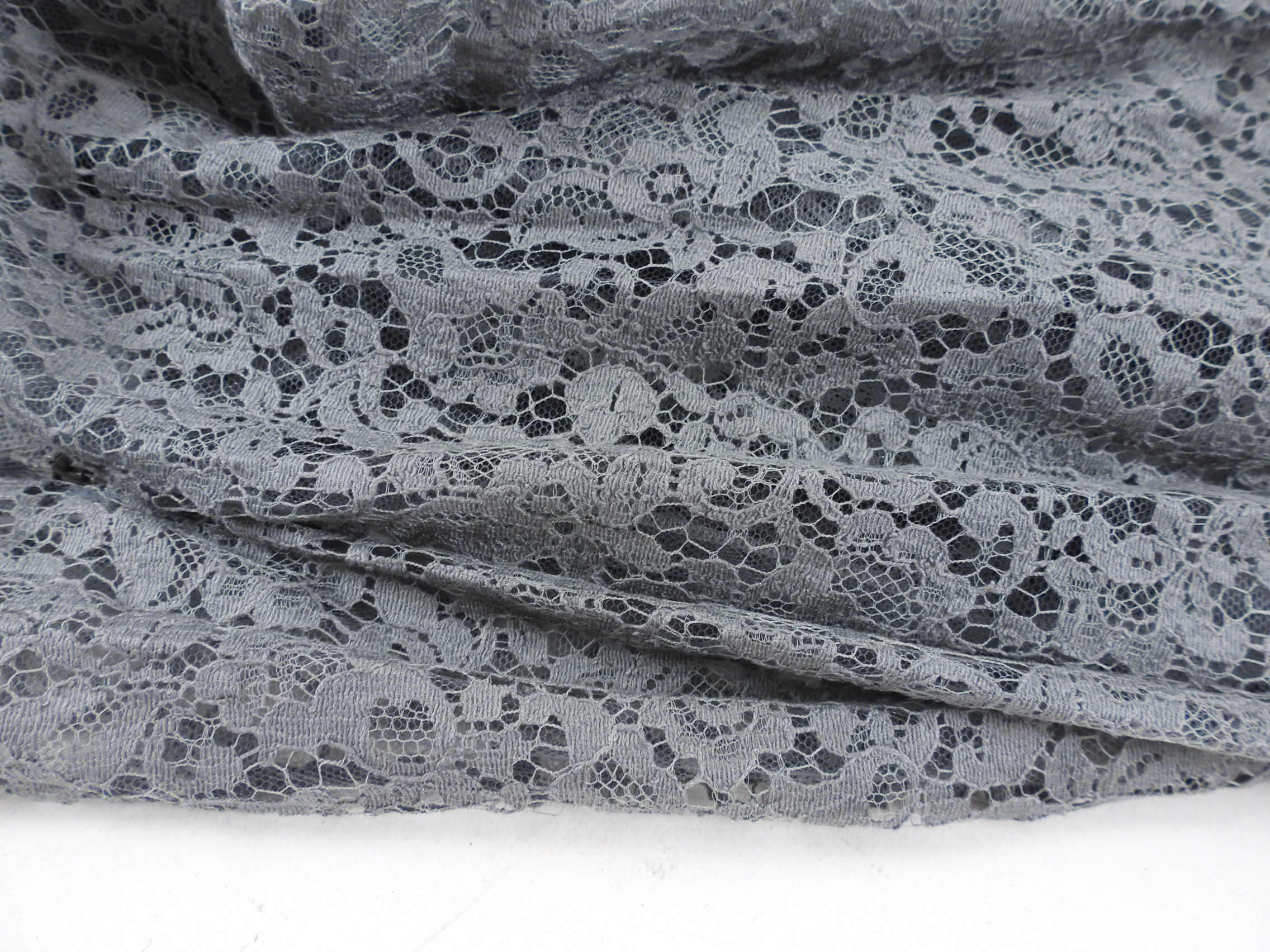 Christian Dior Grey Lace Long Full Skirt Size 28 Waist - Elegant Formal Dress for Weddings, Parties & Special Occasions