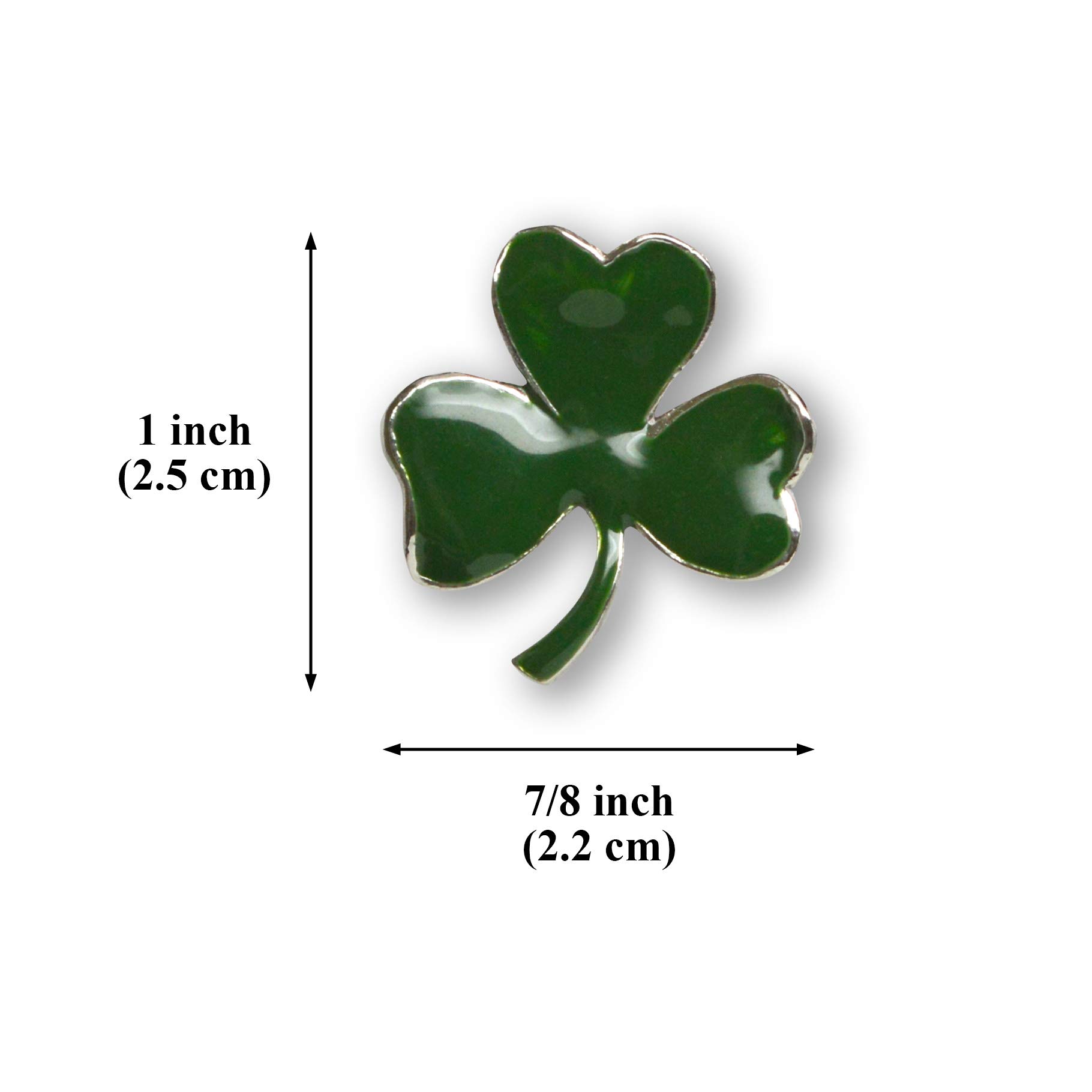 St. Patrick's Day Irish Shamrock Pin - Green Enamel on Pewter Three Leaf Clover Badge for Festive Celebrations, Irish Heritage Events & Lucky Accessories