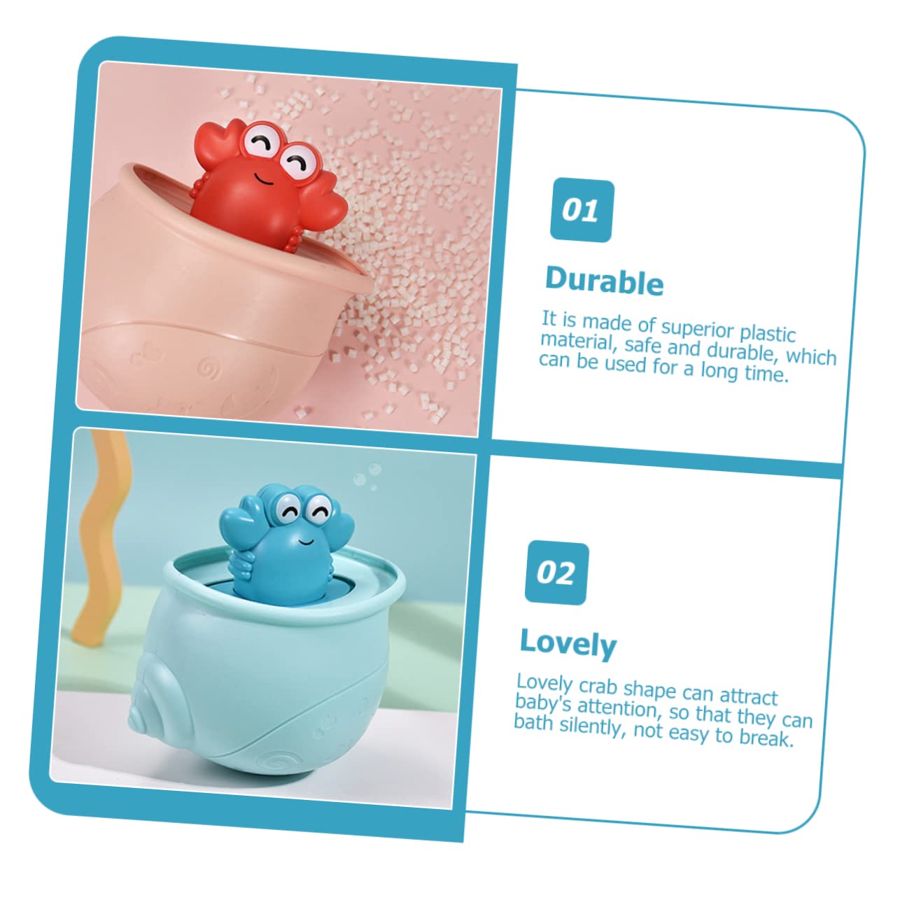 HEMOTON 10-Pack Floating Crab Bath Toys - Wind-Up Ocean Animal Bathtub Toys for Kids, Plastic Water Play Set - Perfect for Pool Parties & Toddler Bath Time Fun