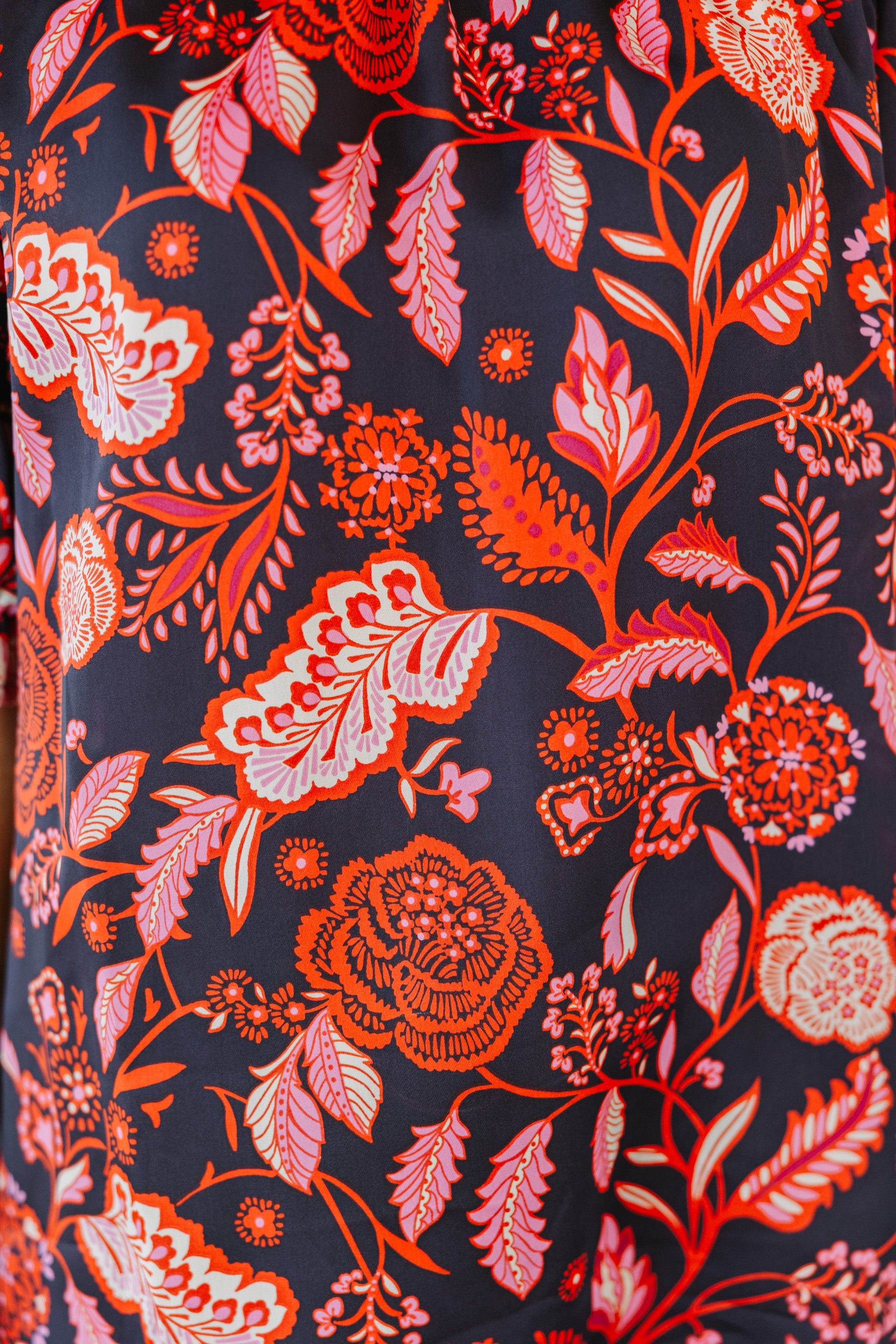 Feelings Of Love Navy Blue Floral Blouse - Elegant Women's Floral Print Top for Casual Wear, Office & Date Night