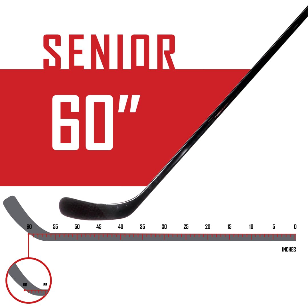 Best Senior Hockey Stick - 100% Carbon Fiber, Lightweight & Durable for Explosive Shots & Puck Control - Perfect for Competitive Play & Training Sessions