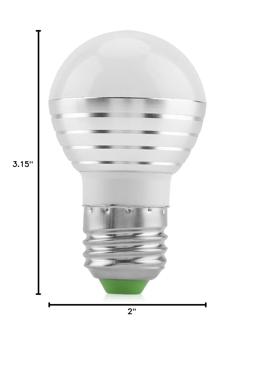 3W E27 RGBW LED Light Bulb - 16 Color Changing Smart Bulb with Remote Control for Home Lighting, Parties & Mood Lighting