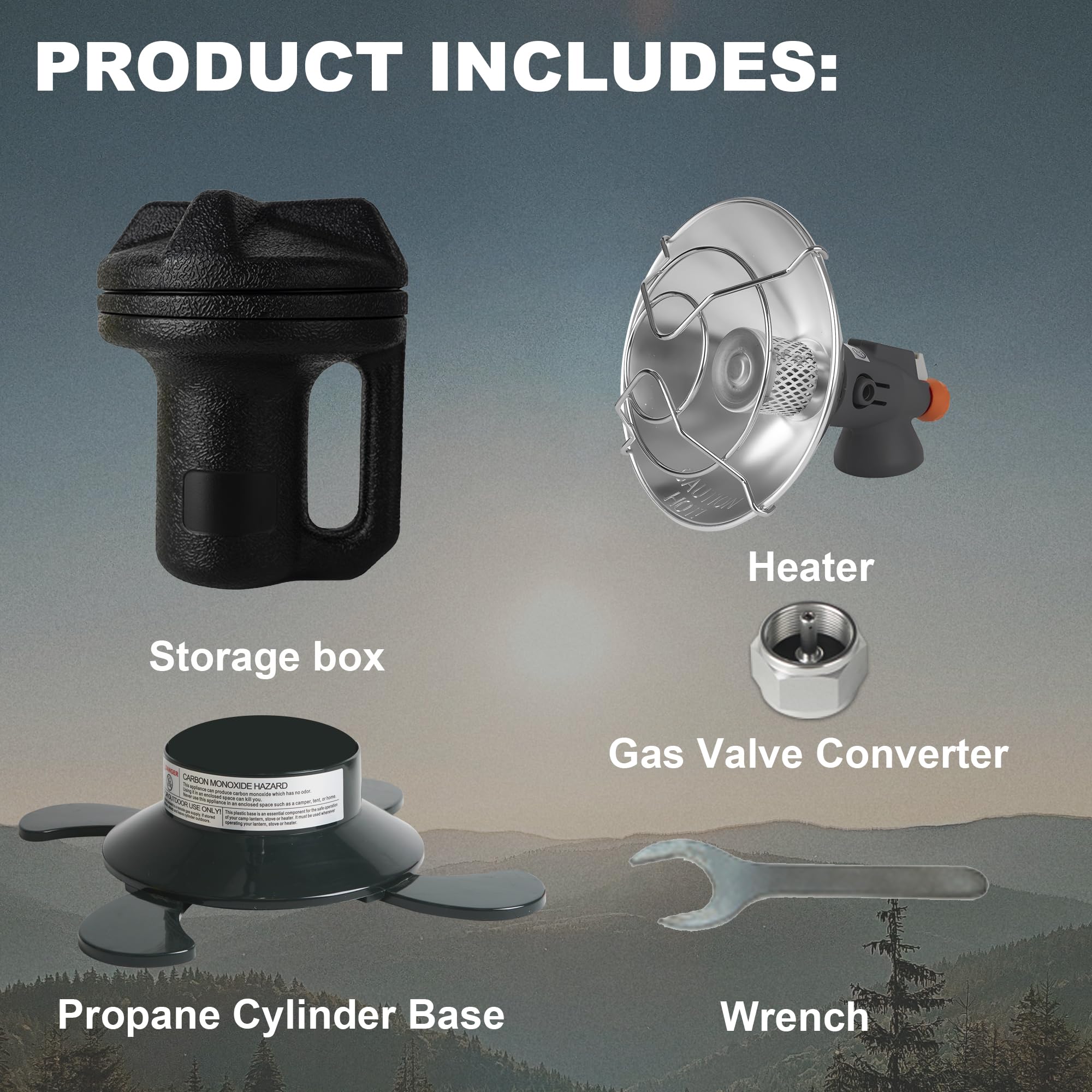 Portable Propane Heater - ISO-Butane Camping Heater for Outdoor Activities, Fishing, Hiking & Emergency Use - Fast Heating for Tents, Garages & Workspaces