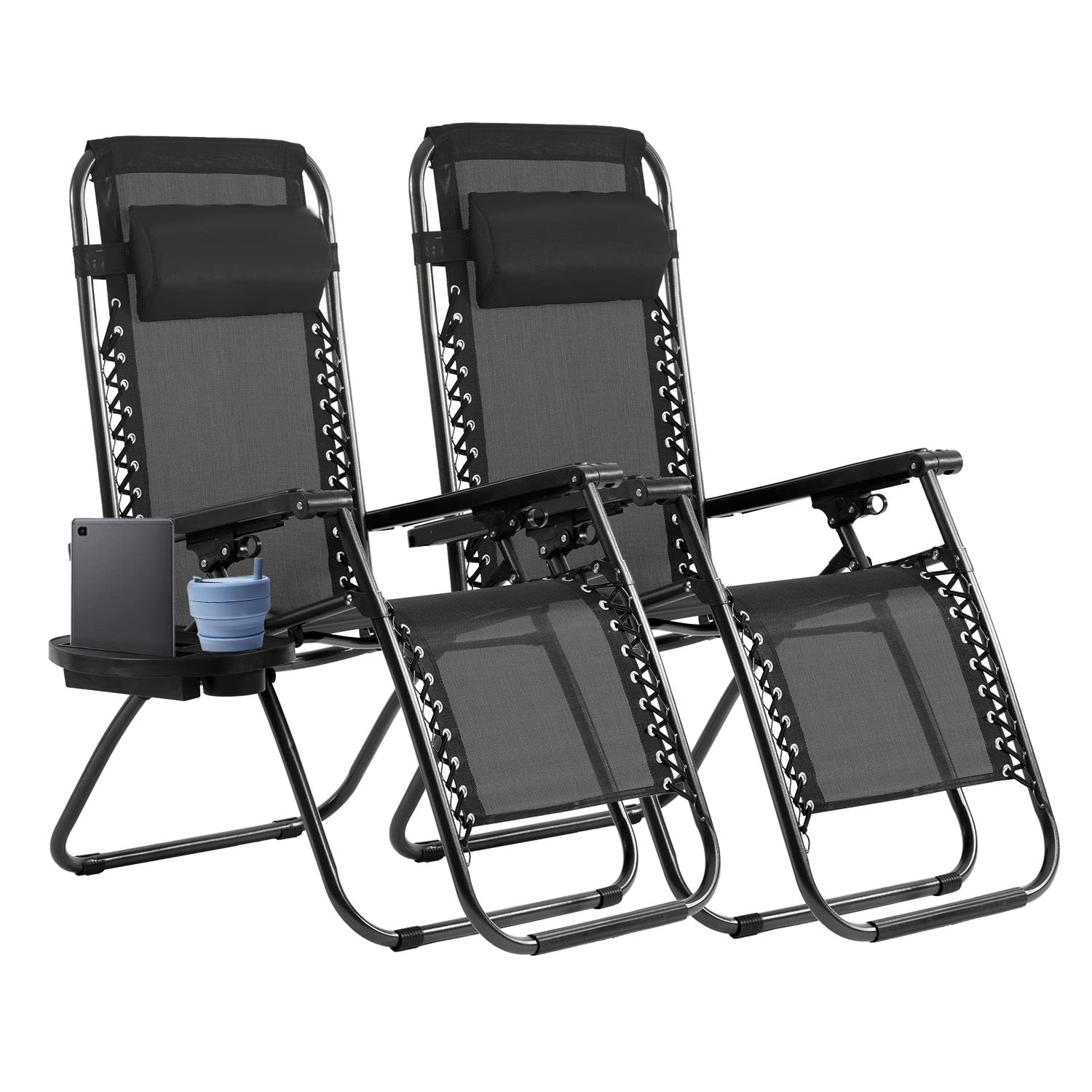 **FDW Zero Gravity Chair Set of 2 - Adjustable Reclining Patio Lounge Chair for Outdoor, Poolside, Camping, Beach & Backyard - Heavy-Duty Folding Outdoor Furniture**    *(Perfect for Relaxing, Sunbathing, Reading, or Lounging by the Pool, Beach, or Garden!)*
