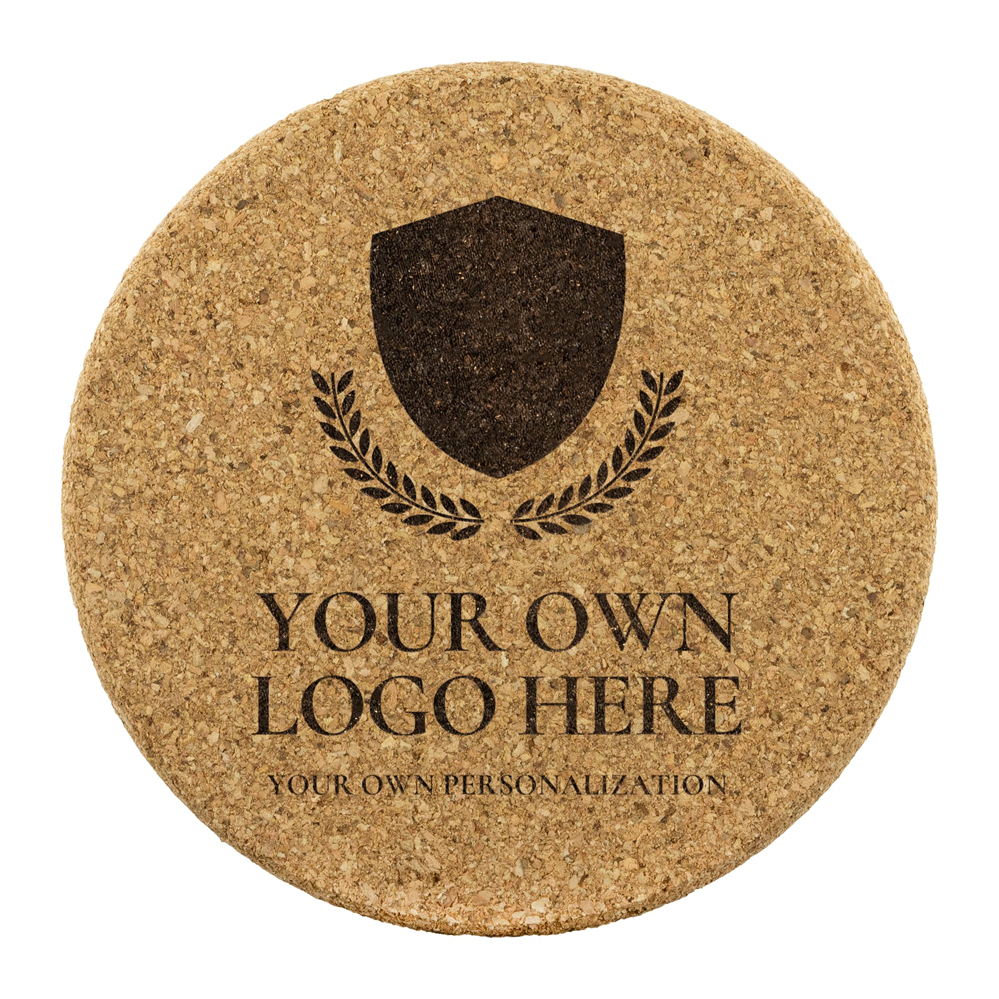 Personalized Round Cork Coasters Set of 4 - Custom Logo Drink Coasters for Coffee Tables, Housewarming Gifts & Kitchen Decor - Perfect for Weddings, Bars, and Home Entertaining