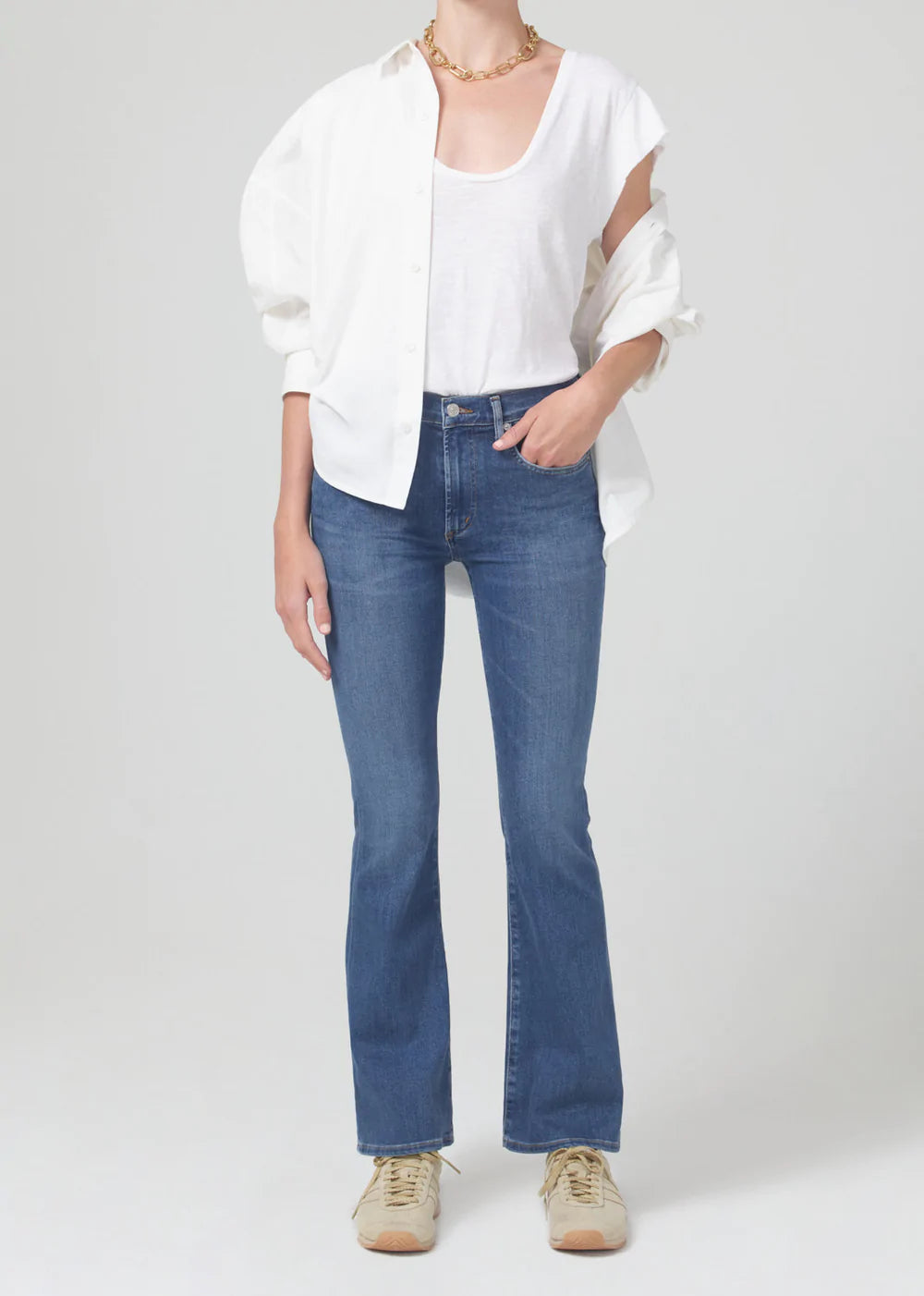 Emannuelle Low Rise Boot Cut Jeans for Women - High Waist Stretch Denim Pants - Perfect for Casual Outfits & Night Out