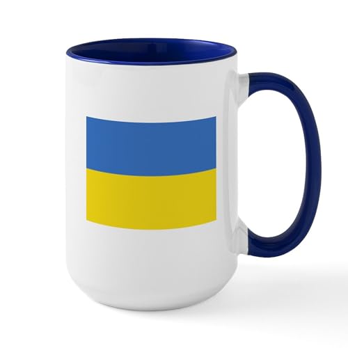 White/Navy Inside - Ukraine Flag Mugs