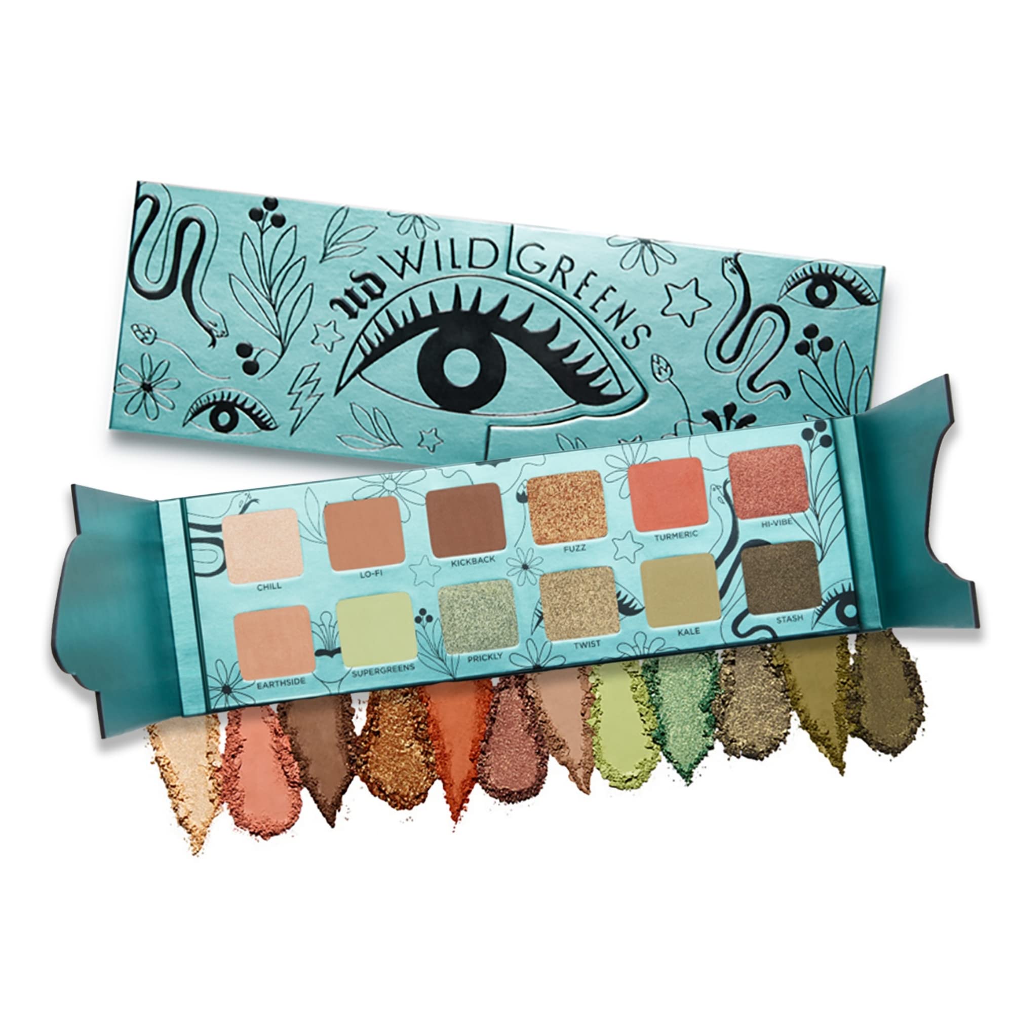 Urban Decay Wild Greens Eyeshadow Palette - Vegan & Cruelty-Free, 12 Green & Earthy Neutral Shades (15.6g) for Day to Night Makeup Looks