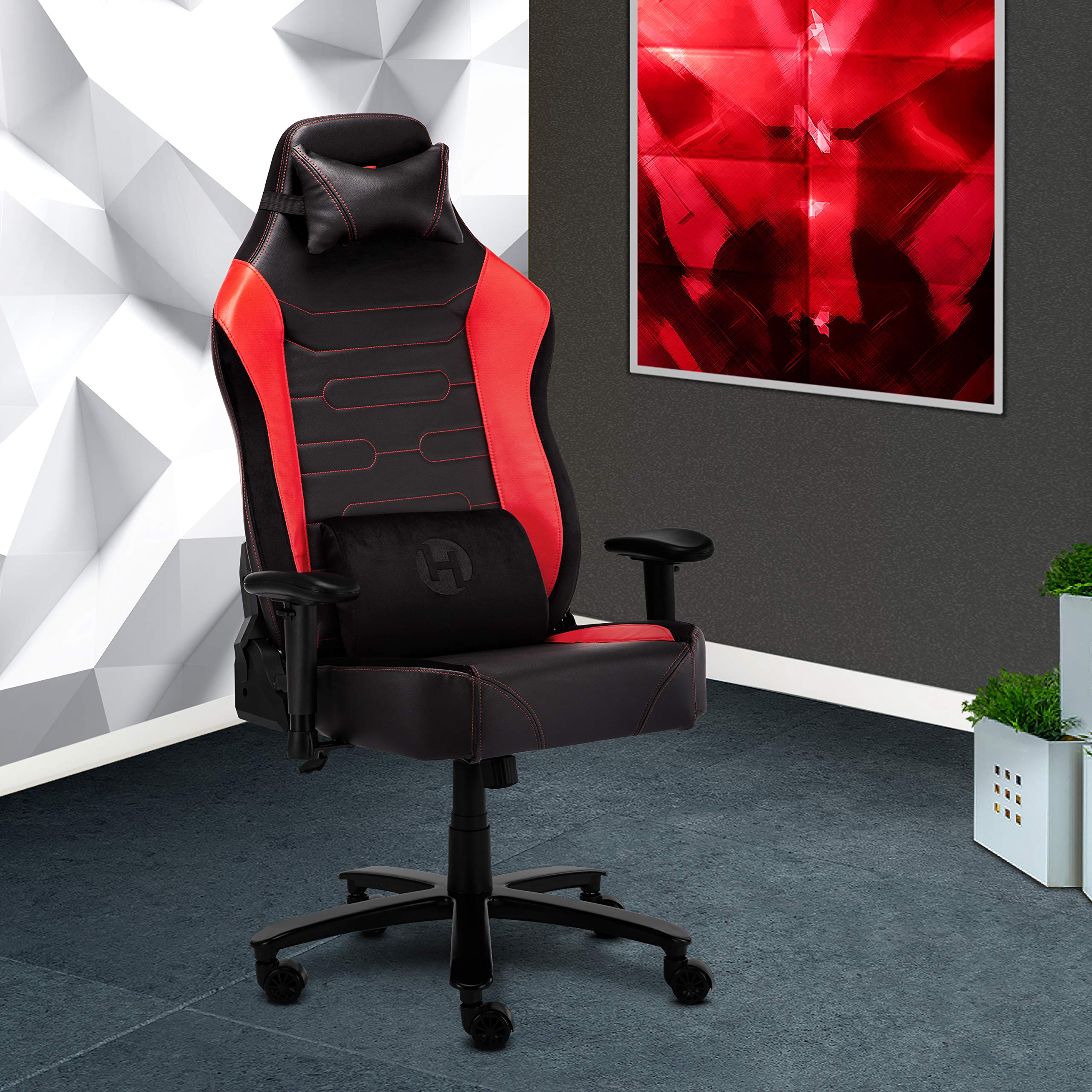 Techni Sport TS-XXL2 Ergonomic XXL Gaming Chair for Office & PC - Heavy Duty Executive Chair with Lumbar Support - Perfect for Home Office, Gaming Setup & Workstation (Red)