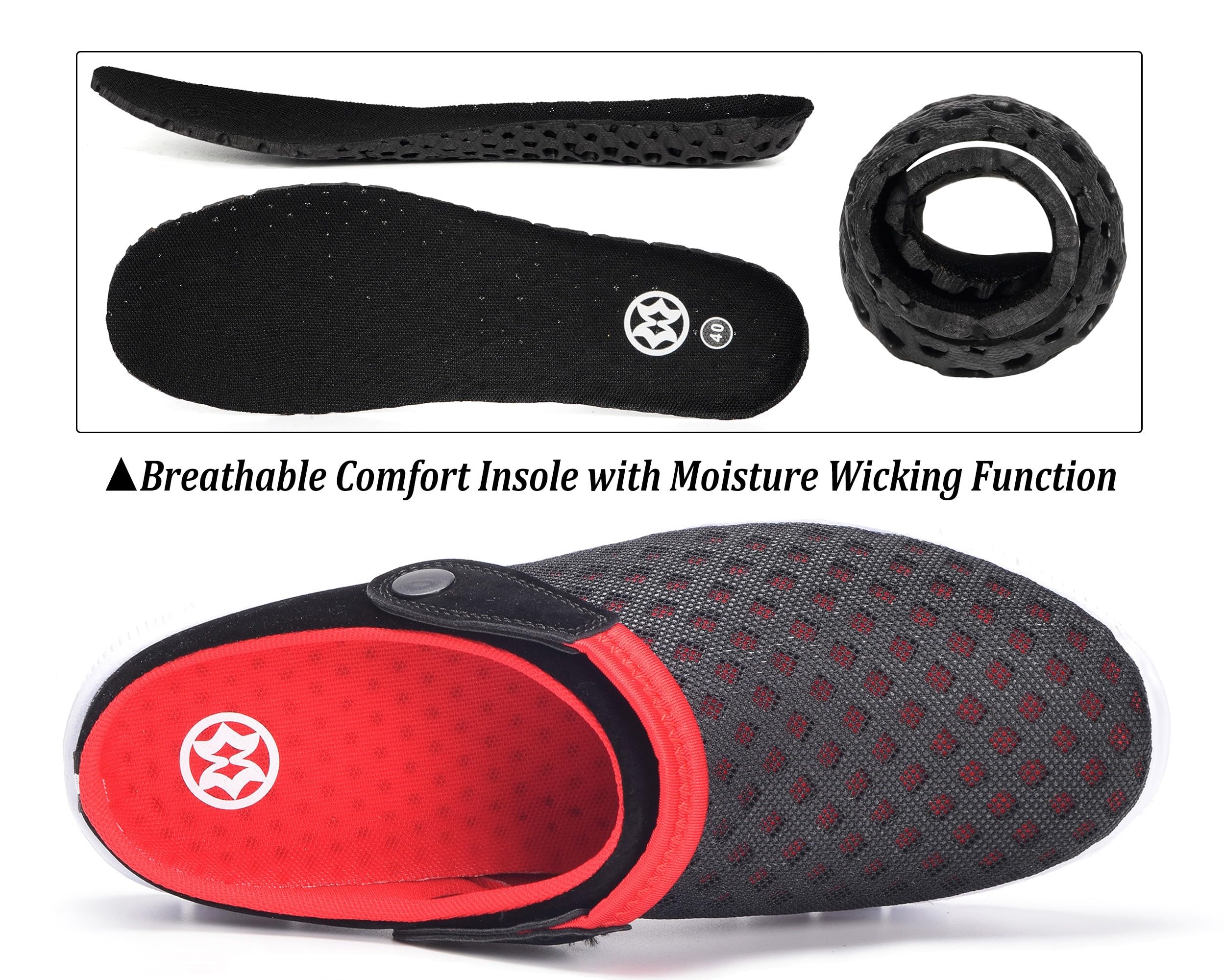 **Hsyooes Unisex Breathable Mesh Mules & Clogs - Non-Slip Garden Shoes for Men & Women - Comfortable Summer Slippers for Outdoor, Beach & Casual Wear**