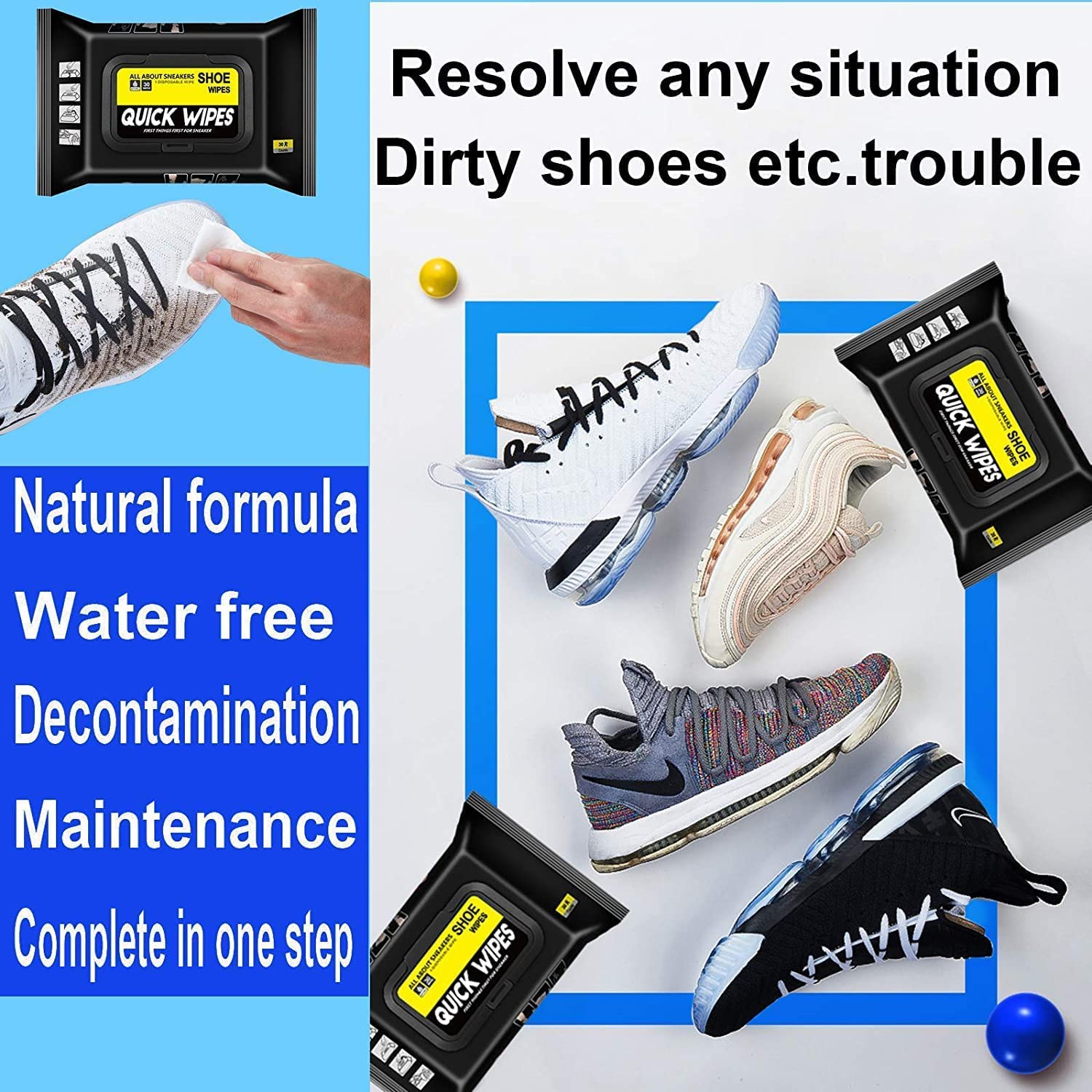 HARRY EMPIRE Sneaker Cleaning Wipes (1 Pack - 80 Count) | Quick Stain & Dirt Remover for Shoes | Reusable White Shoe Wipes for Sneakers, Boots & Athletic Shoes | Perfect for Gym, Travel & Daily Shoe Care