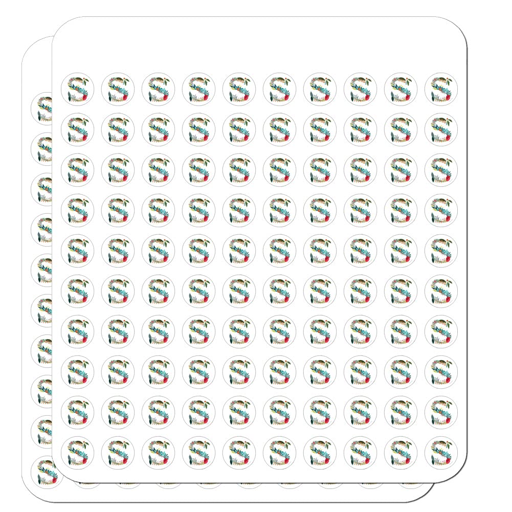 Floral Monogram Letter S Stickers for Planners, Calendars, Scrapbooking & DIY Crafts - Perfect for Bullet Journals, Scrapbooks, Gift Wrapping & Home Decor
