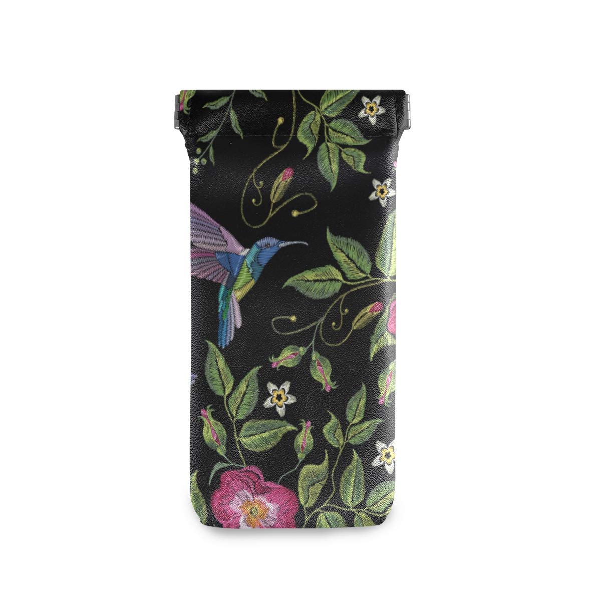 Moyyo Hummingbird Print PU Leather Eyeglasses Case - Soft Portable Sunglasses Pouch for Women & Men | Travel Wallet, Eyewear Protection | Perfect for Daily Use, Office, Vacation & Gift Giving