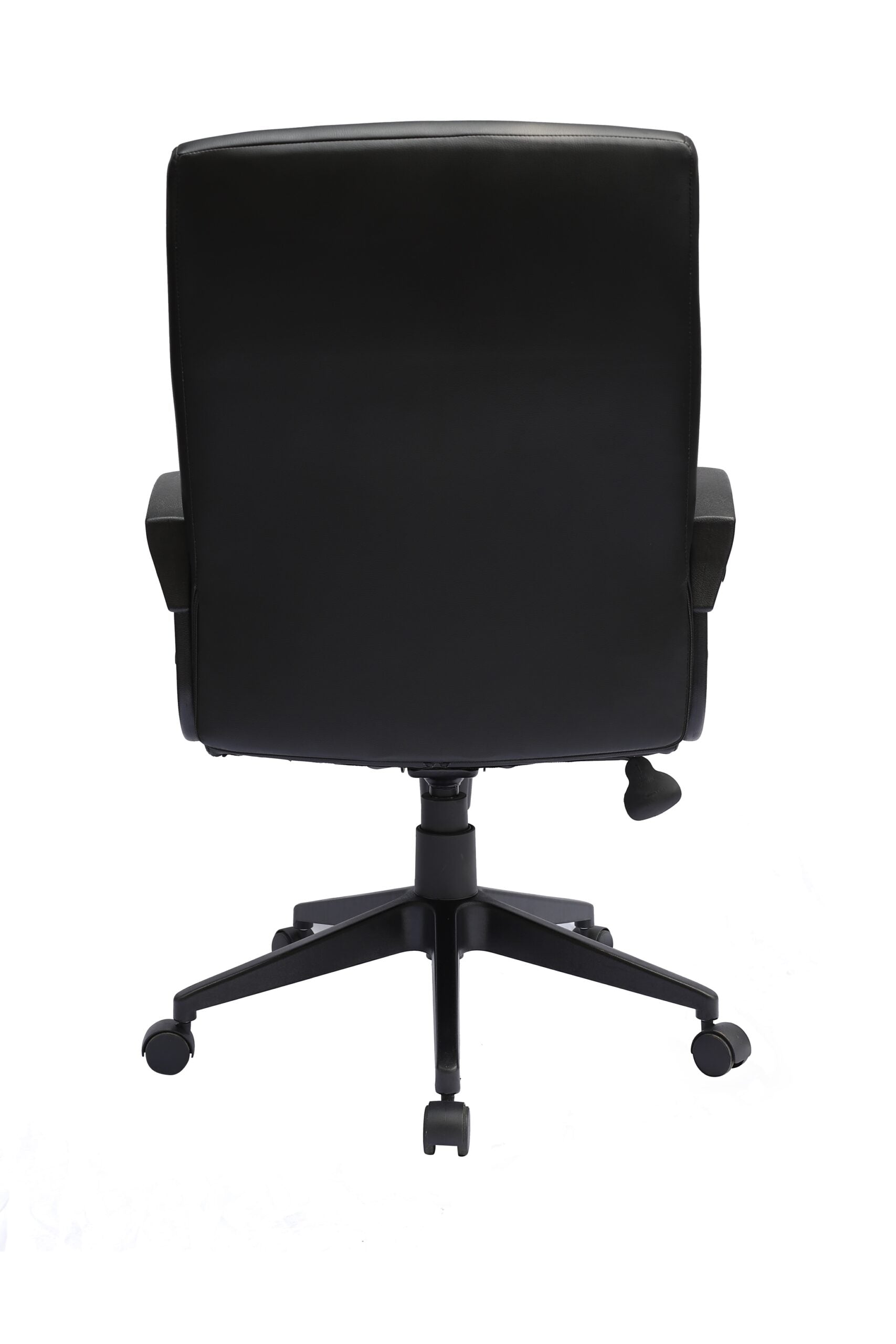 Premium Boss B426 Black Leather Task Chair with Ribbed Back - Ergonomic Office Chair for Home & Executive Workspaces