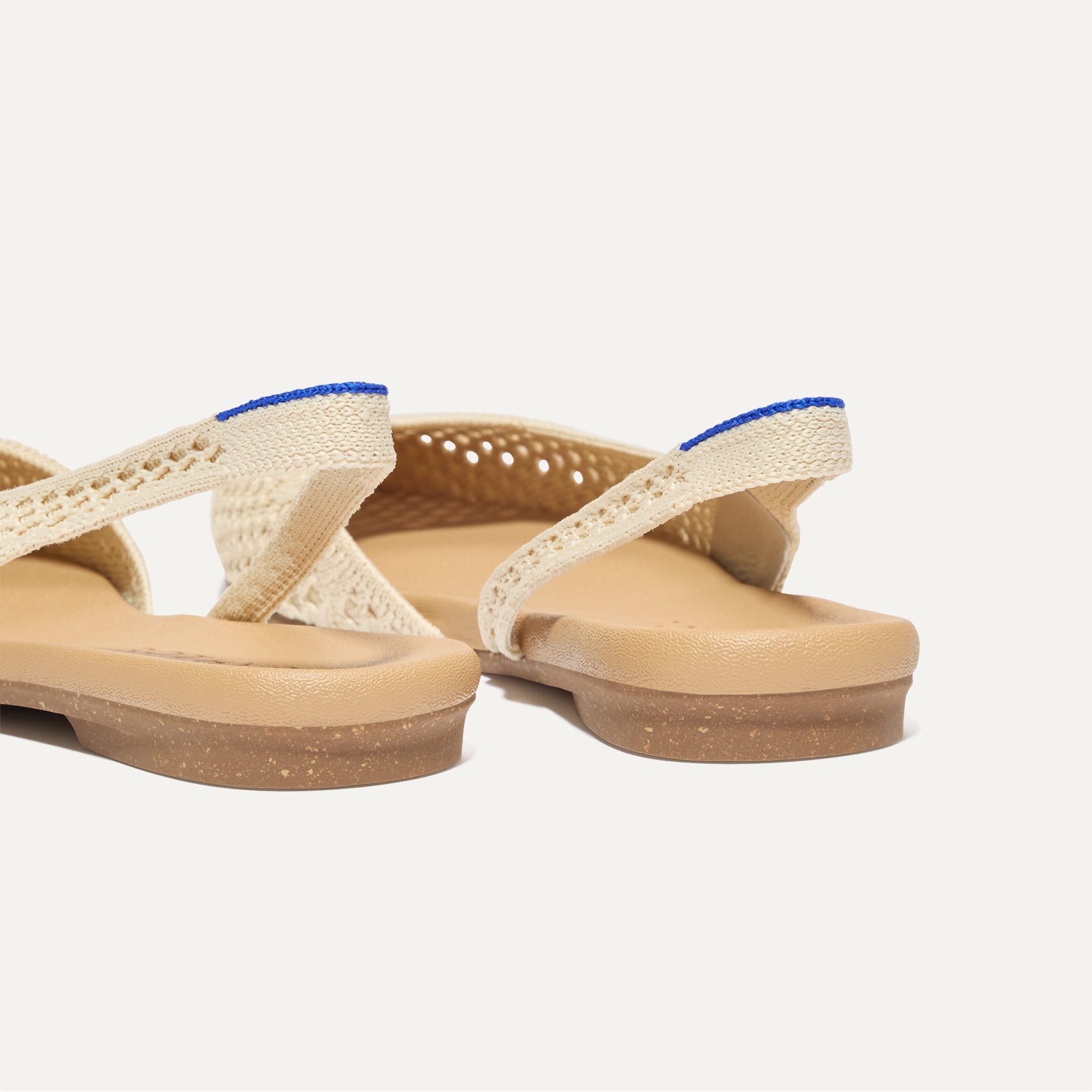 The Almond Slingback Sandals - Off White Mesh Comfortable Women's Shoes for Summer, Beach, and Casual Outings