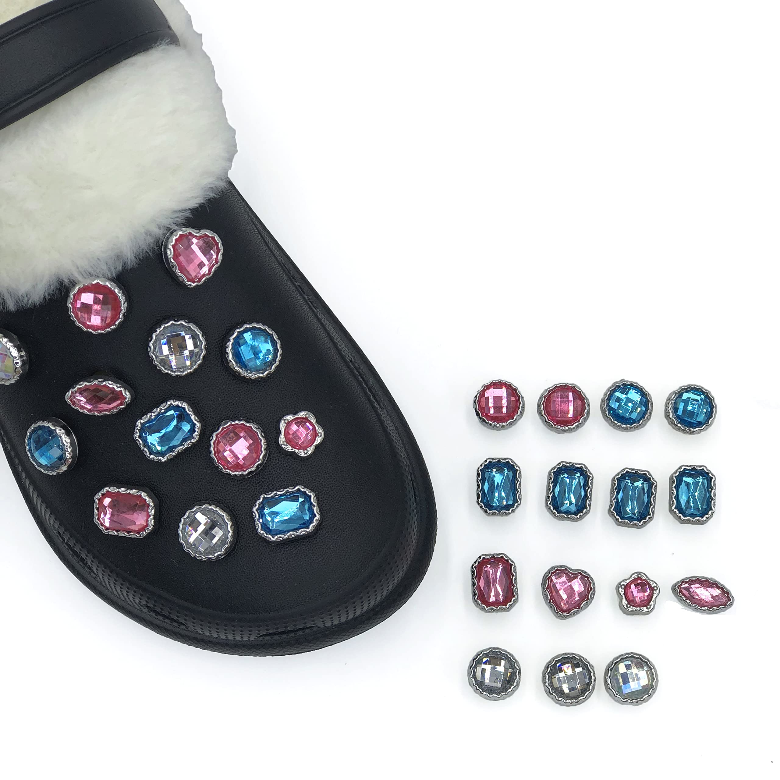Powerpurlife Bling Shoe Charms Pack - 24pcs Rhinestone Shoe Pins & Buttons for Women, Luxury Shoe Decorations for Clogs, Sandals & Sneakers - Perfect for Parties, Weddings & Everyday Fashion Accessories