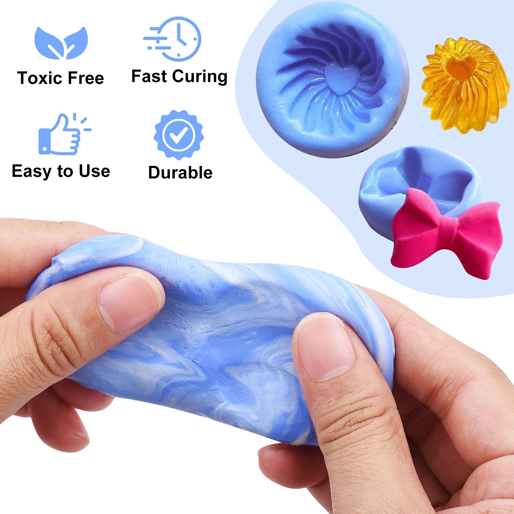 Premium Silicone Mold Making Putty Kit - 7/8 LB Fast-Curing Flexible Silicone for DIY Casting, Resin, Soap & Candle Molds - Easy 1:1 Mix Ratio, Reusable - Perfect for Crafting, Jewelry Making & Home Decor Projects
