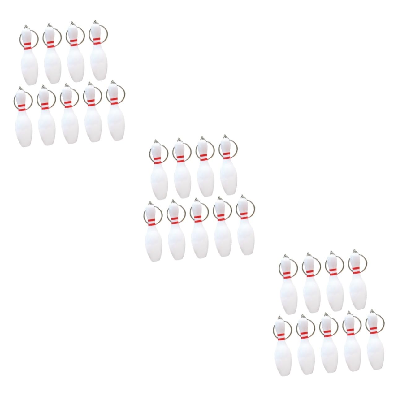 27 Pcs Bowling Keychains Set - White Bowling Pin Car Keychains for Bowling Party Favors, Gifts, and Sports Enthusiasts