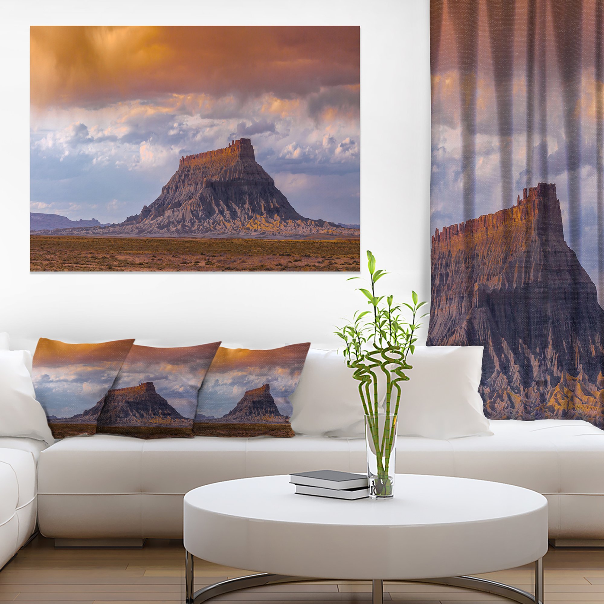 Utah Panoramic Landscape Canvas Wall Art - Stunning Factory Butte Scenery - Perfect for Living Room, Bedroom & Office Decor