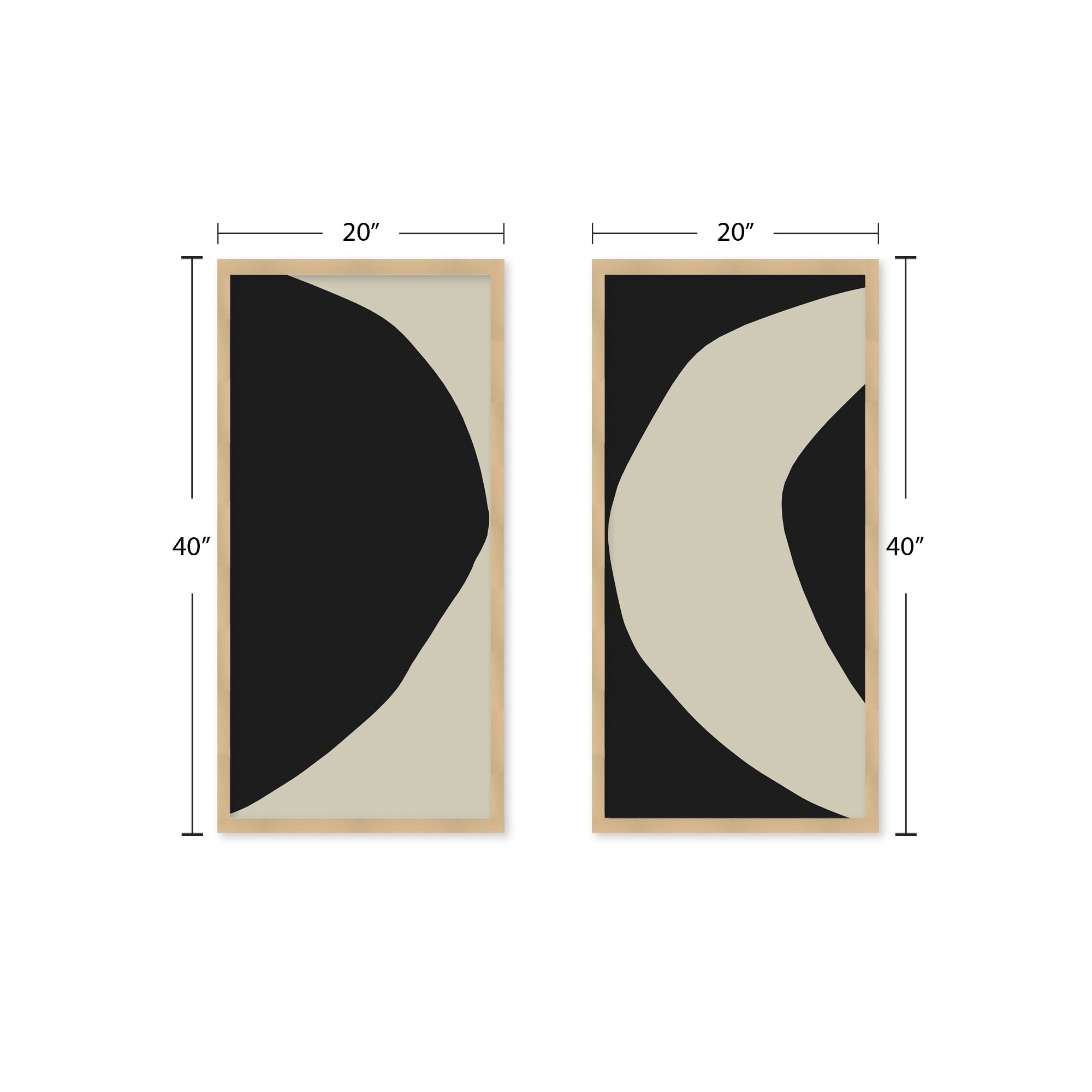 Blackbird Set of Two Framed Textured Wall Art - Modern Home Decor for Living Room, Bedroom & Office - Handmade Canvas Paintings for Wall Aesthetics