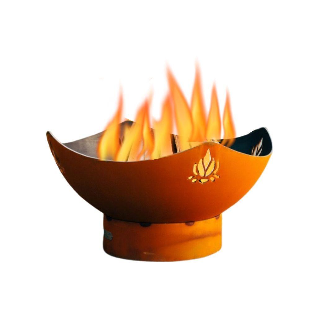 Namaste 36 Inch Handcrafted Carbon Steel Gas Fire Pit - Outdoor Patio Heater for Backyard, Garden & Camping Gatherings