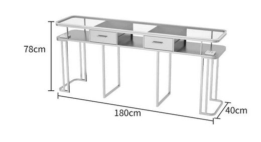 Professional Instagram Style Glass Manicure Table - Elegant Nail Salon Furniture for Pedicure & Manicure Services | Perfect for Home Salons, Spas, and Beauty Studios