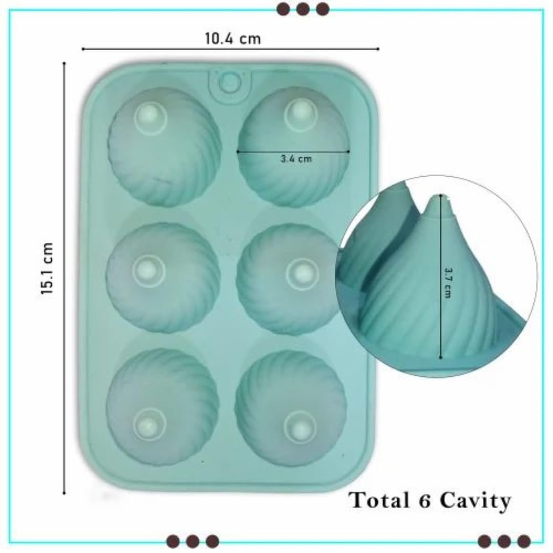 Premium Plastic Prasad Laddoo Spoons & 6-Cavity Silicone Modak Molds Set - Eco-Friendly Diwali Sweets Tools for Ganesh Chaturthi, Chocolate Filling, Mithai, Cake Decorating & Indian Festival Cooking