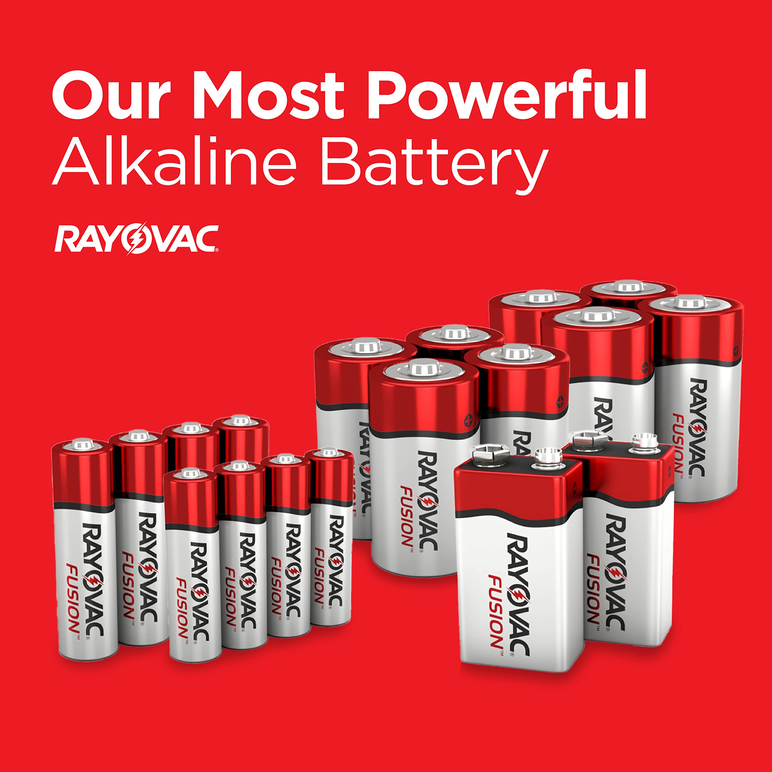 Rayovac Fusion AAA Alkaline Batteries - 16 Pack, Long-Lasting Triple A Batteries for High-Drain Devices | Perfect for Remote Controls, Toys, Flashlights & Electronics
