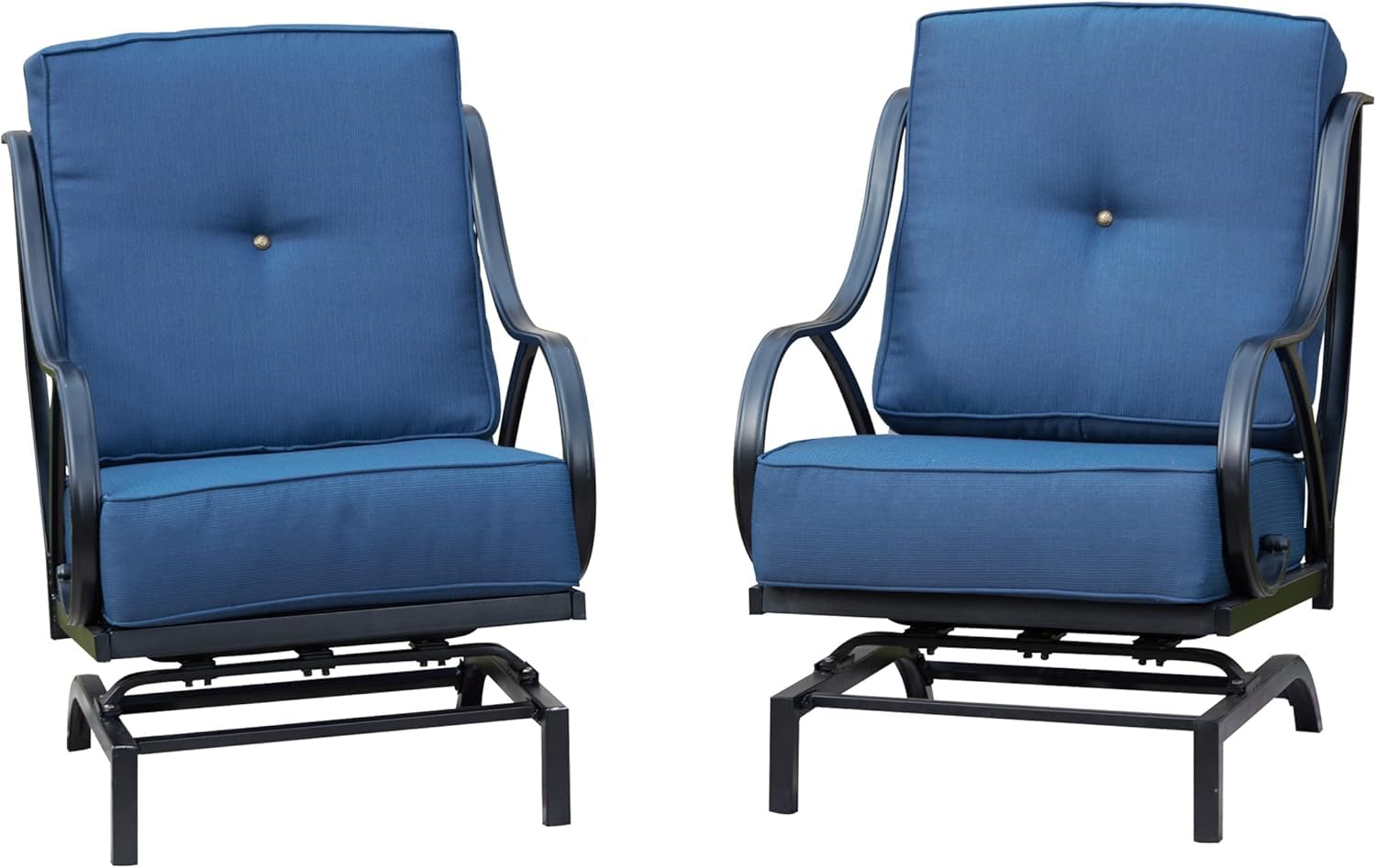 LOKATSE HOME 2-Piece Outdoor Patio Chairs Set - Metal Frame Bistro Dining Conversation Chairs with Cushions - Perfect for Backyard, Garden, Poolside & Balcony Relaxation