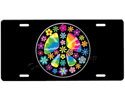 Custom Peace Sign Front License Plate - Personalized Design for Cars, Trucks & SUVs | Perfect for Hippie, Vintage & Boho Style Vehicles