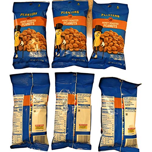 Honey Roasted Peanuts 6oz - Crunchy & Sweet Snack for Office, Parties & Healthy On-the-Go Treats