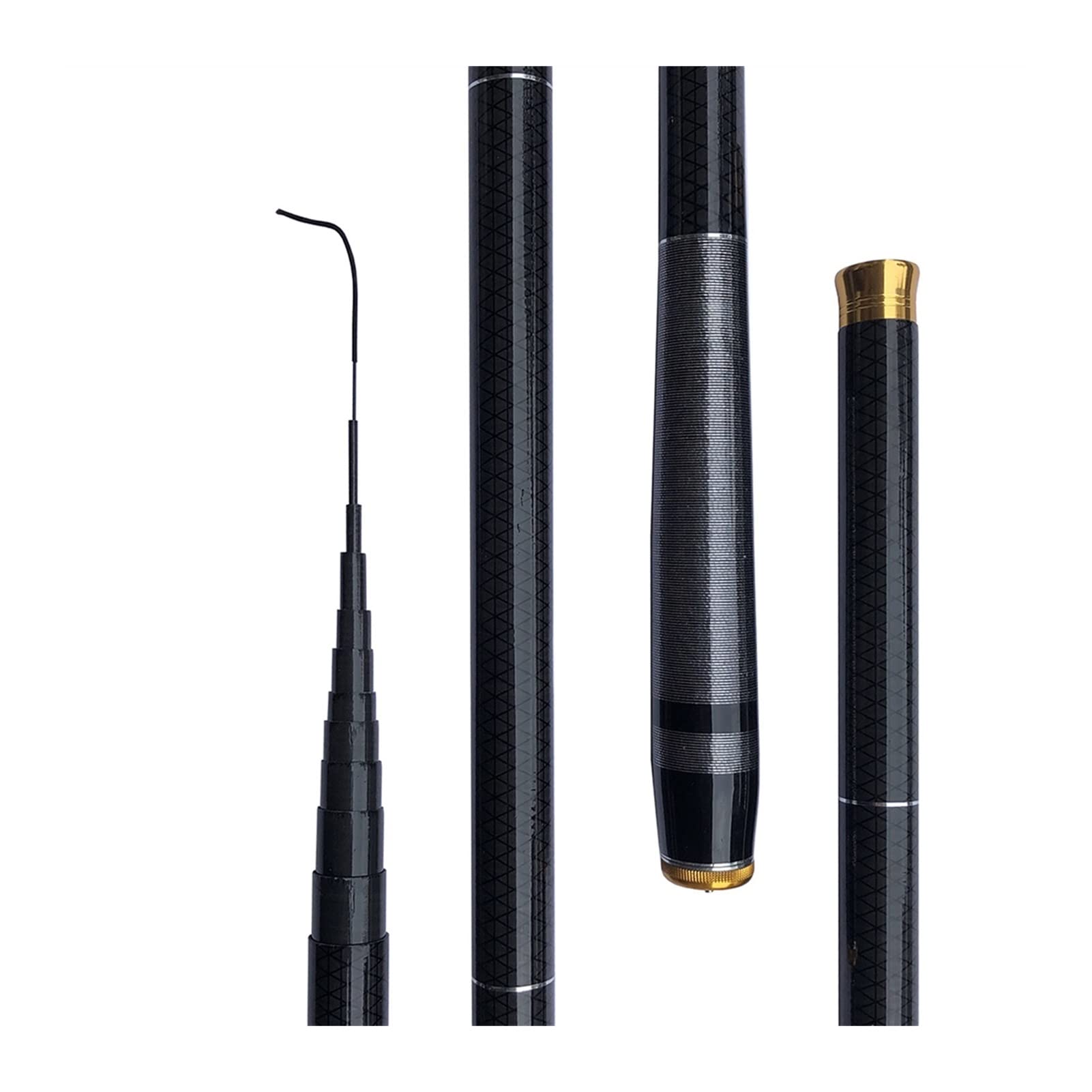 TOMYEUS 6.3m Carbon Fiber Telescopic Fishing Rod - Ultralight Portable Travel Fishing Pole for Carp, Feeder & Stream Fishing | Compact Design for Outdoor, Camping & Backpacking Adventures